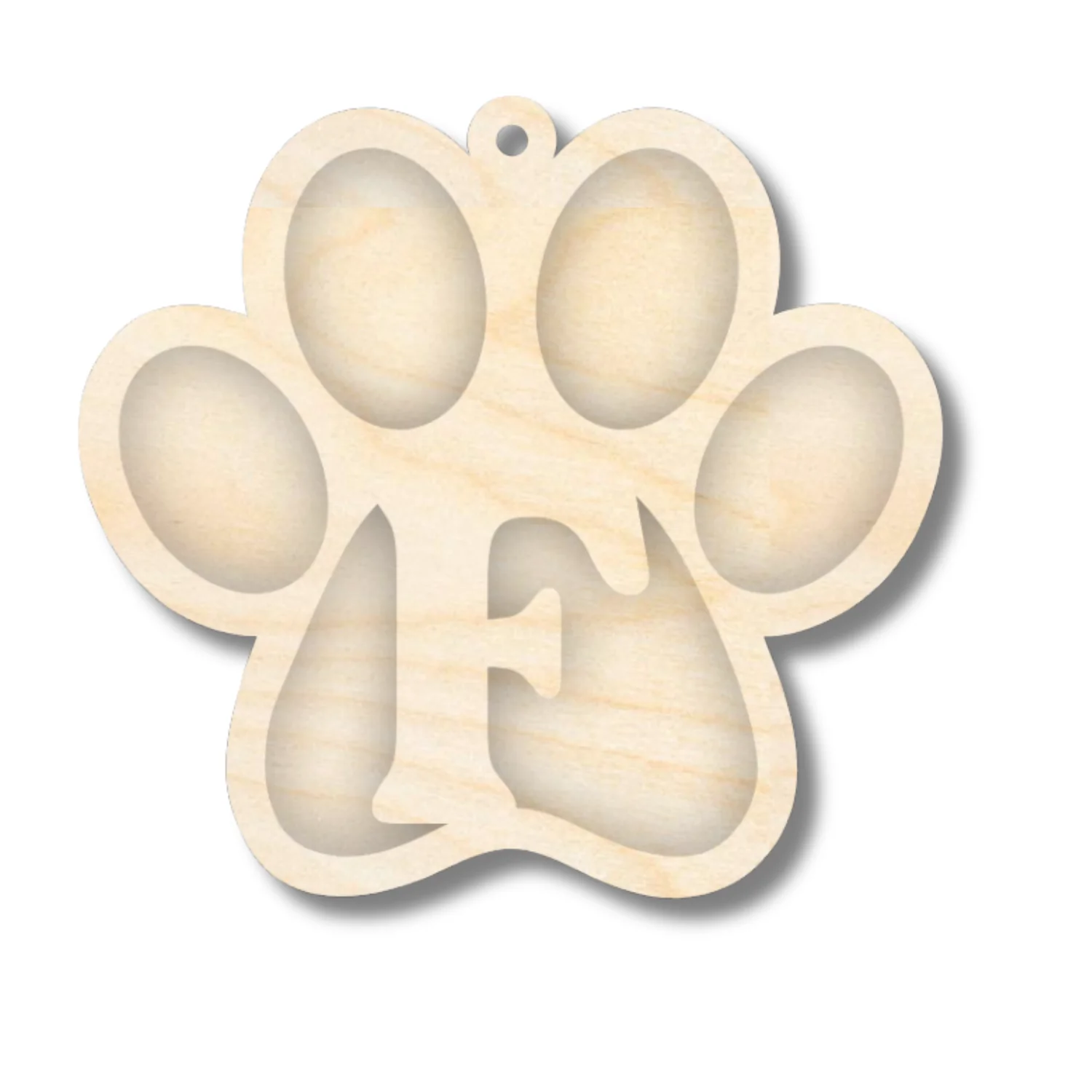 Unfinished Wood Layered Letter Paw Print Tags | A-Z | 2 Piece | 5" Wide | 1/8" Wood | Wood Craft DIY - Image 8