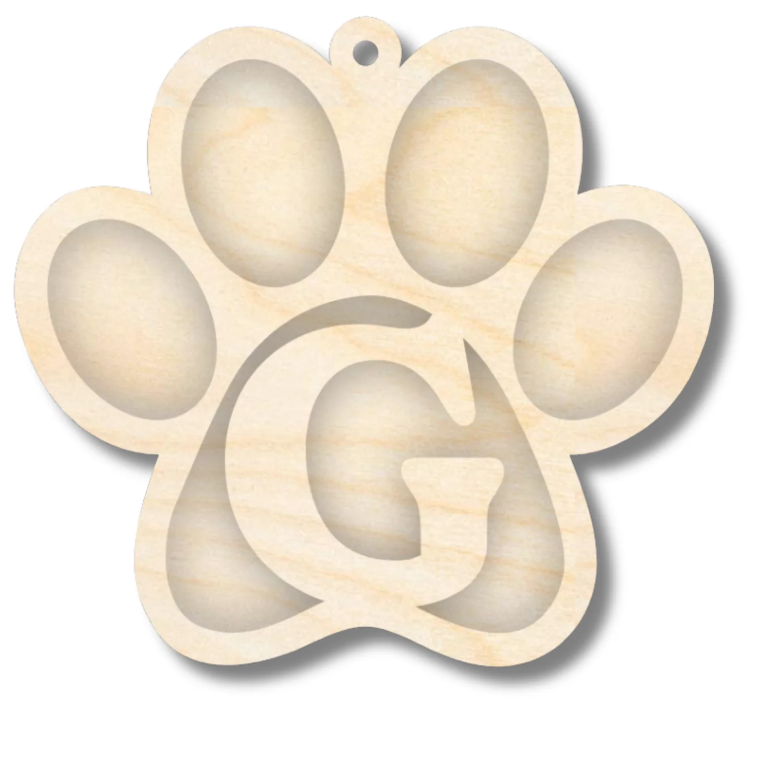 Unfinished Wood Layered Letter Paw Print Tags | A-Z | 2 Piece | 5" Wide | 1/8" Wood | Wood Craft DIY - Image 9