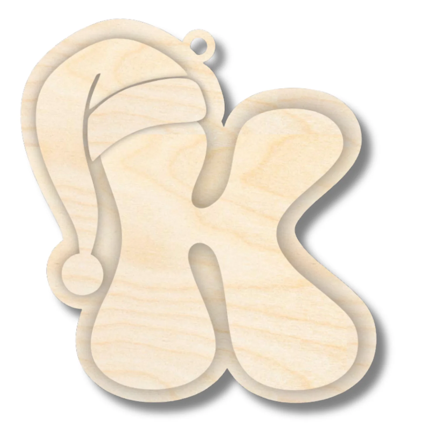 Unfinished Wood Layered Letter Santa Hat Tags | A-Z | 4 Piece | 6" Tall | 1/8" Wood | Wood Craft DIY - Image 13