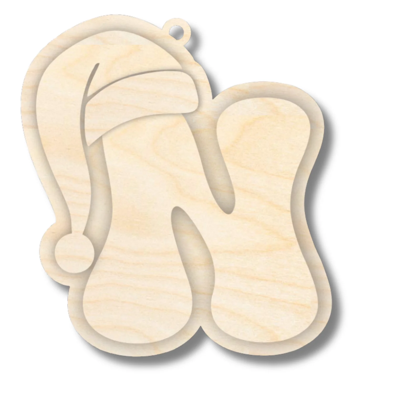 Unfinished Wood Layered Letter Santa Hat Tags | A-Z | 4 Piece | 6" Tall | 1/8" Wood | Wood Craft DIY - Image 16