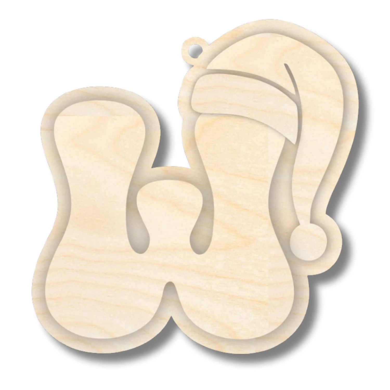 Unfinished Wood Layered Letter Santa Hat Tags | A-Z | 4 Piece | 6" Tall | 1/8" Wood | Wood Craft DIY - Image 25