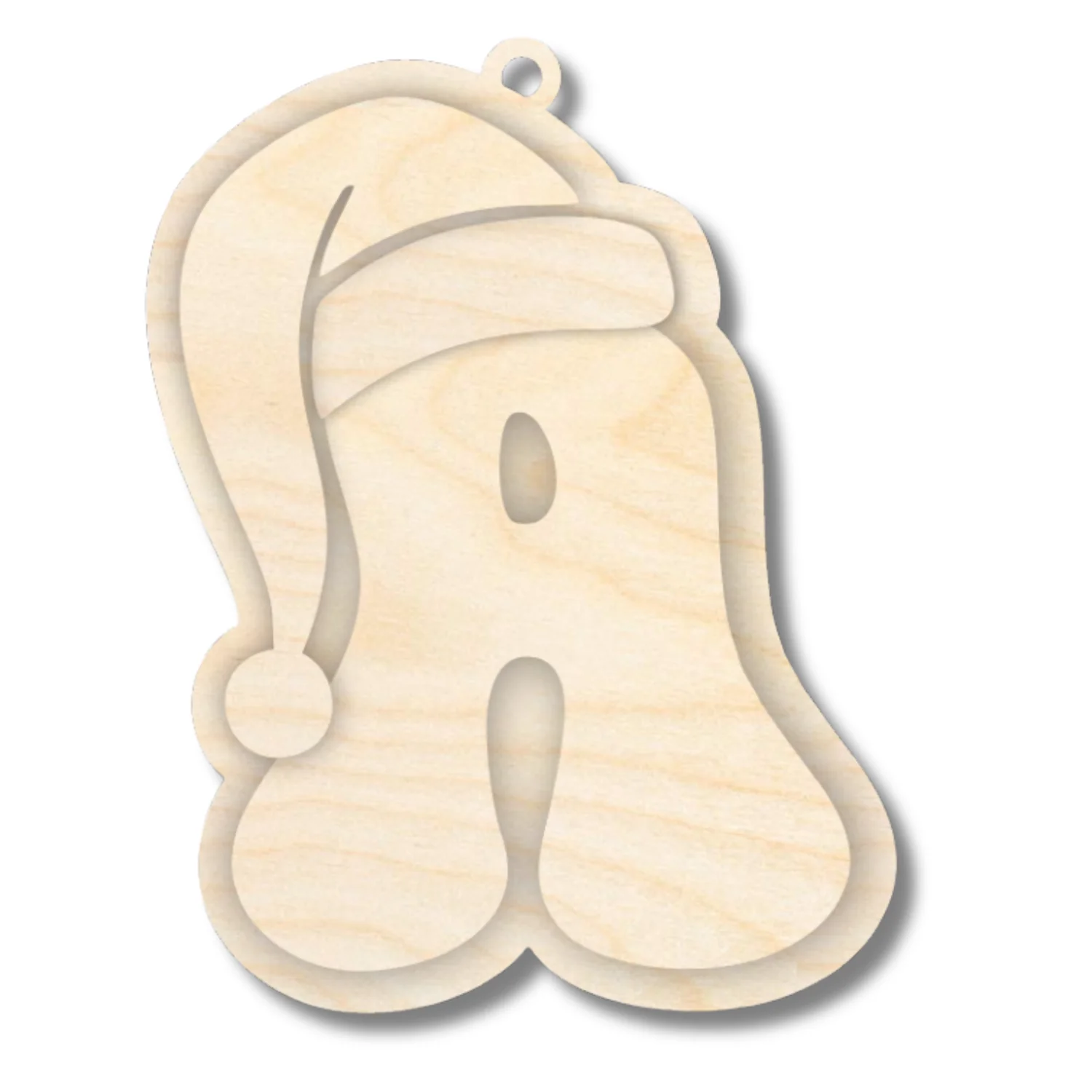 Unfinished Wood Layered Letter Santa Hat Tags | A-Z | 4 Piece | 6" Tall | 1/8" Wood | Wood Craft DIY - Image 3
