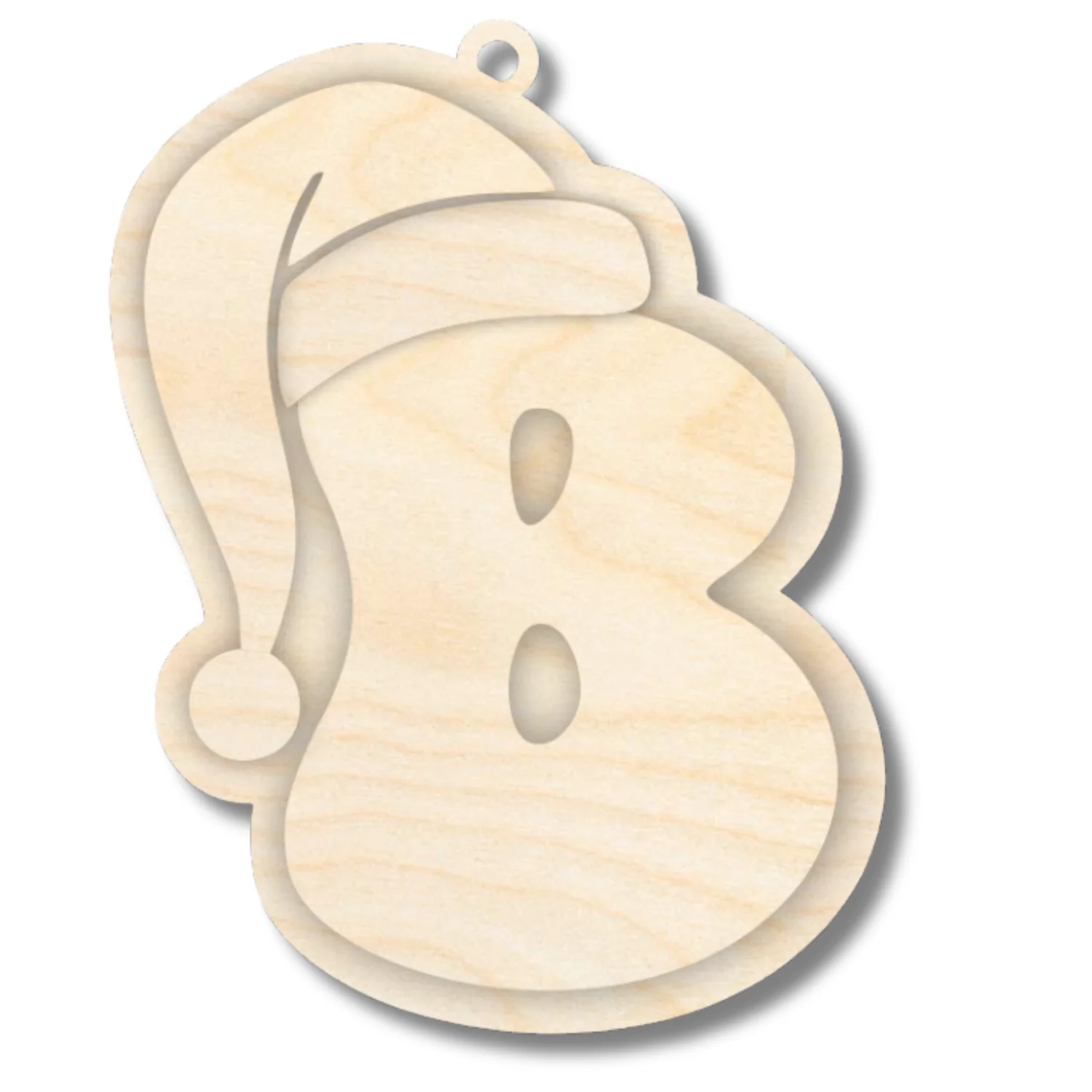 Unfinished Wood Layered Letter Santa Hat Tags | A-Z | 4 Piece | 6" Tall | 1/8" Wood | Wood Craft DIY - Image 4