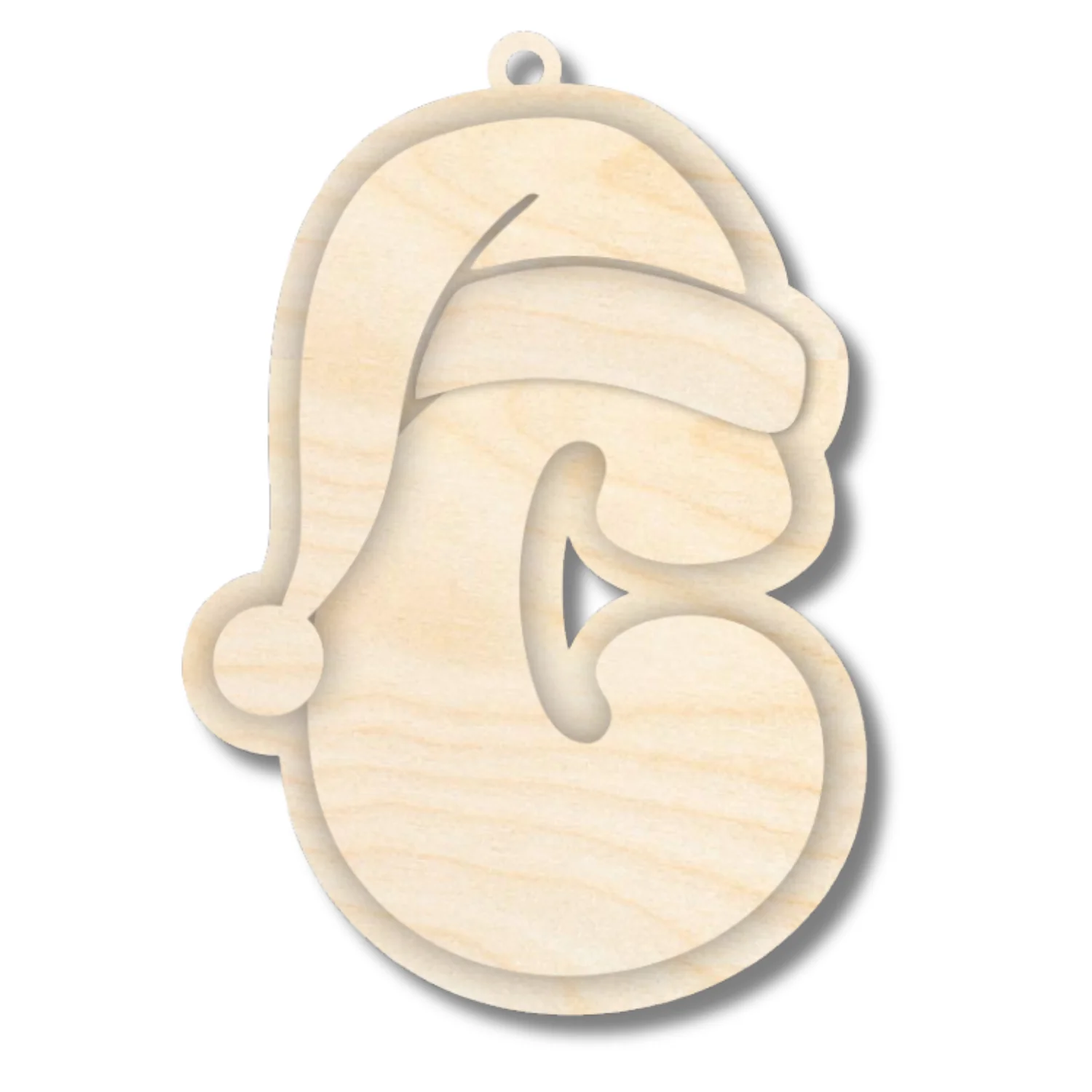 Unfinished Wood Layered Letter Santa Hat Tags | A-Z | 4 Piece | 6" Tall | 1/8" Wood | Wood Craft DIY - Image 5