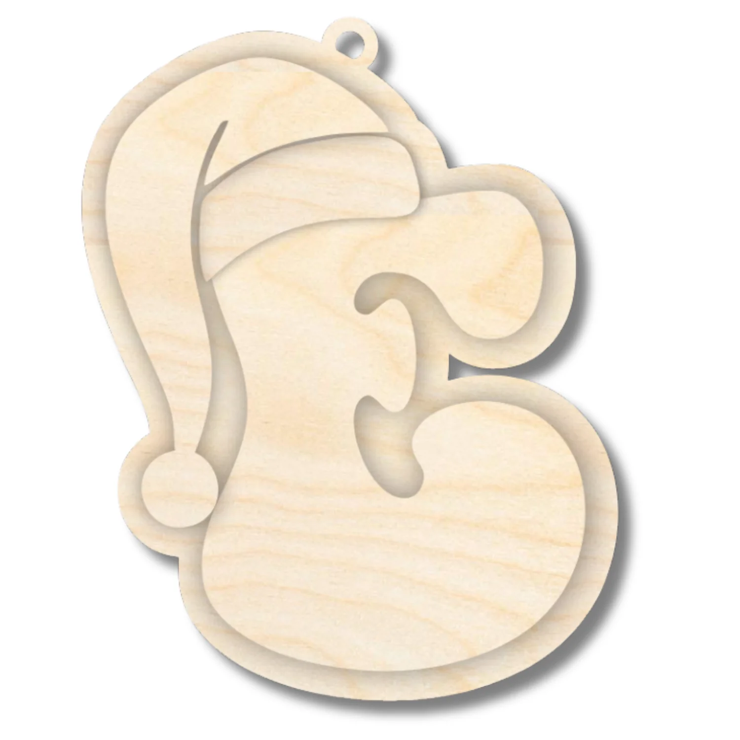 Unfinished Wood Layered Letter Santa Hat Tags | A-Z | 4 Piece | 6" Tall | 1/8" Wood | Wood Craft DIY - Image 7