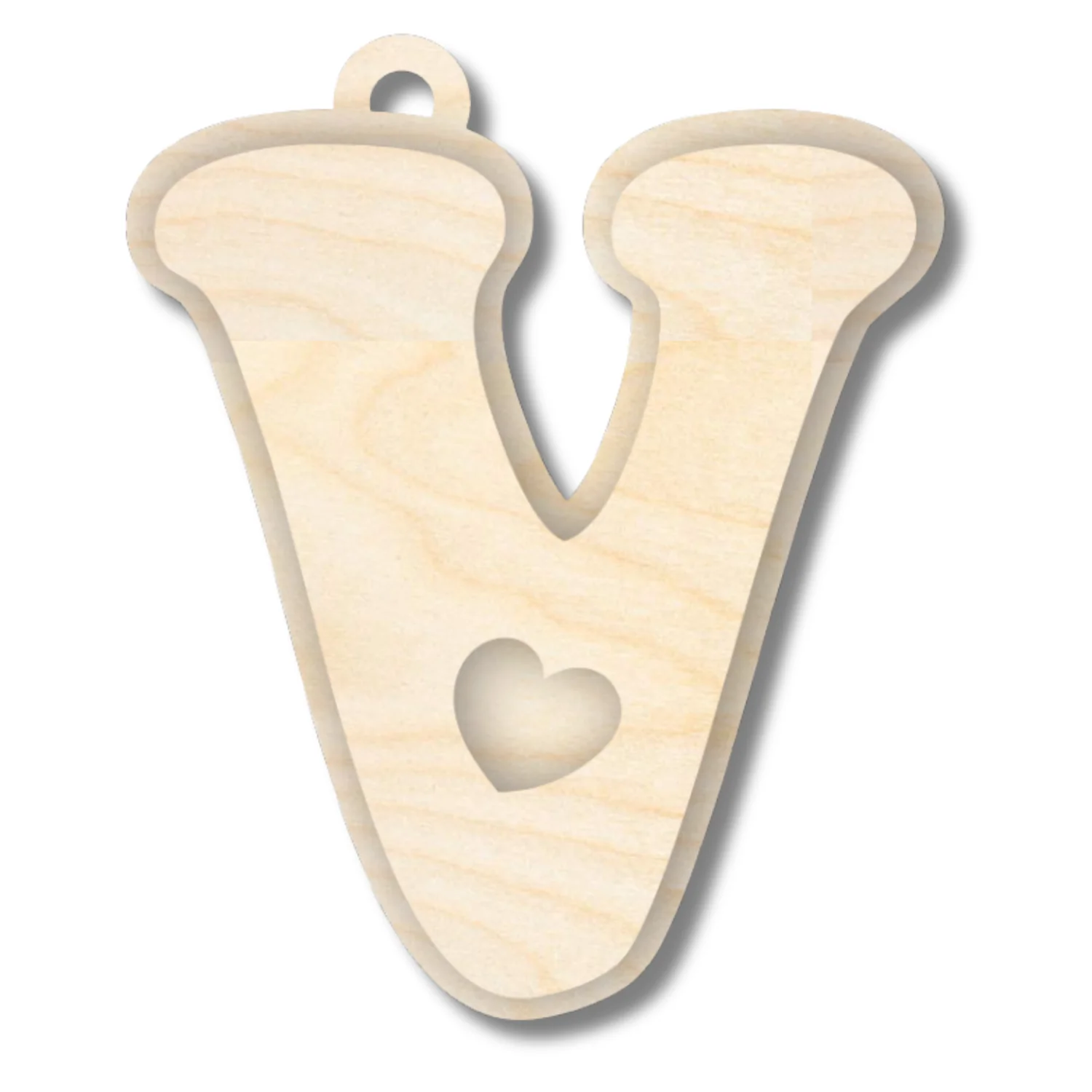 Unfinished Wood Layered Letter Valentines Tags | A-Z | 2 Piece | 6" Tall | 1/8" Wood | Wood Craft DIY - Image 24