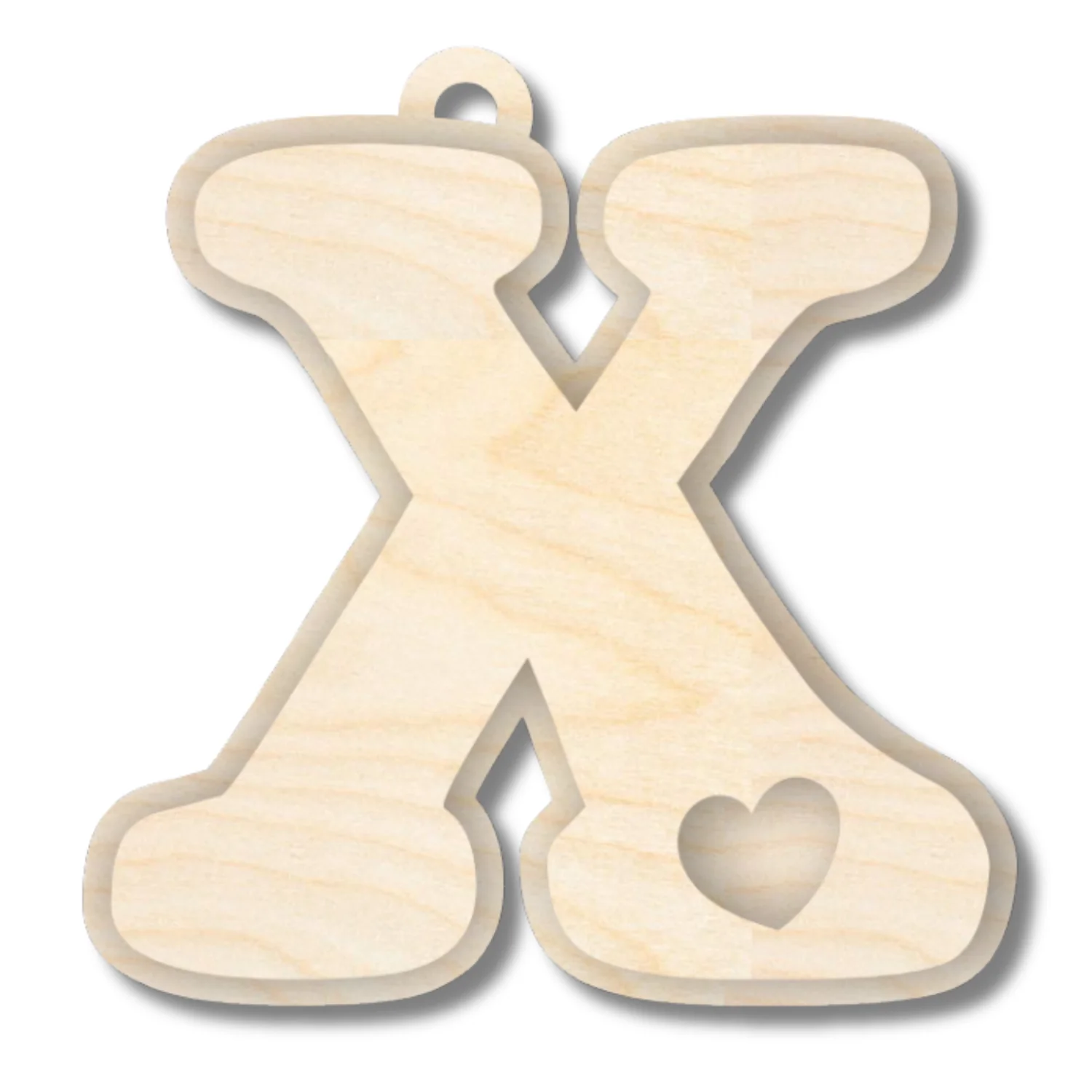Unfinished Wood Layered Letter Valentines Tags | A-Z | 2 Piece | 6" Tall | 1/8" Wood | Wood Craft DIY - Image 26