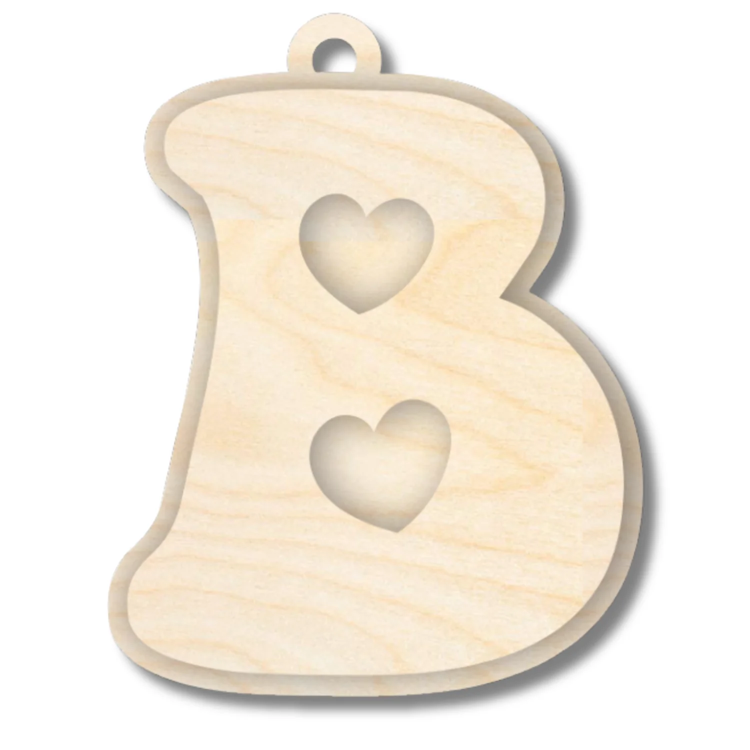 Unfinished Wood Layered Letter Valentines Tags | A-Z | 2 Piece | 6" Tall | 1/8" Wood | Wood Craft DIY - Image 4