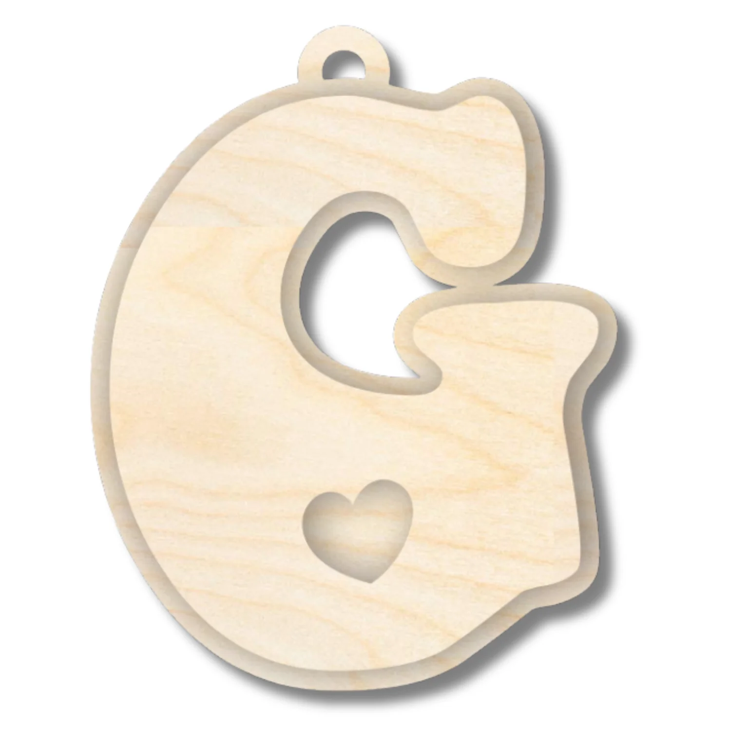Unfinished Wood Layered Letter Valentines Tags | A-Z | 2 Piece | 6" Tall | 1/8" Wood | Wood Craft DIY - Image 9