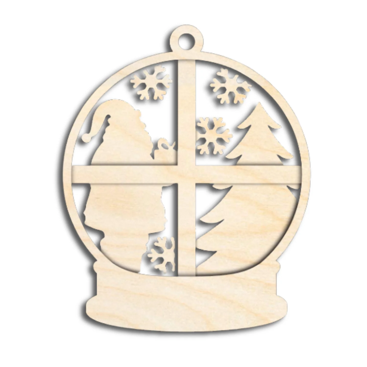 Unfinished Wood Layered Snow Globe Christmas Ornaments | 3 Piece | 5" Tall | 1/8" Wood | Wood Craft DIY - Image 2