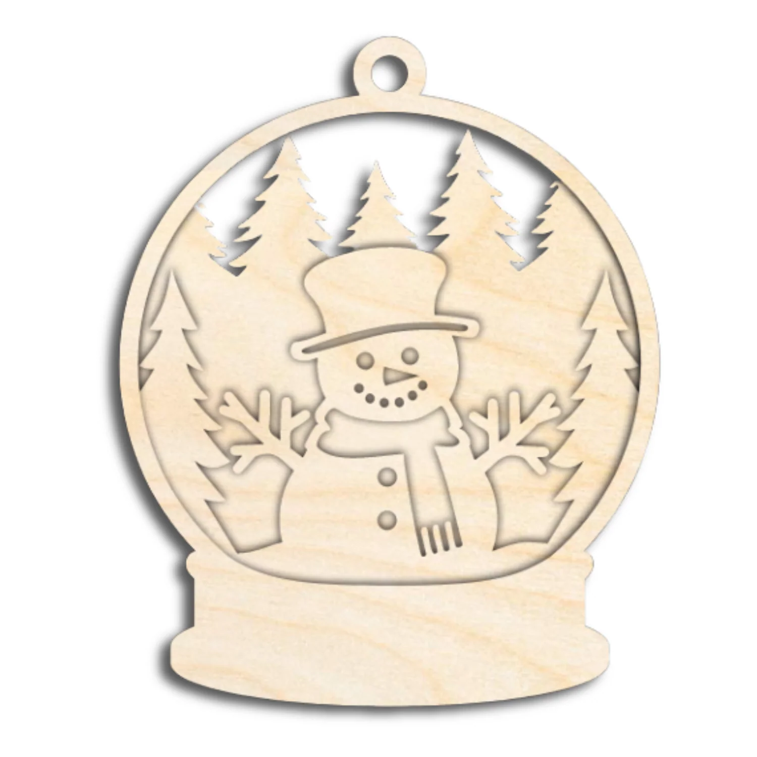 Unfinished Wood Layered Snow Globe Christmas Ornaments | 3 Piece | 5" Tall | 1/8" Wood | Wood Craft DIY - Image 5