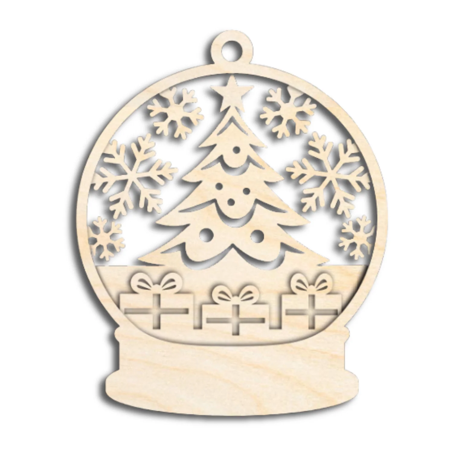 Unfinished Wood Layered Snow Globe Christmas Ornaments | 3 Piece | 5" Tall | 1/8" Wood | Wood Craft DIY - Image 6