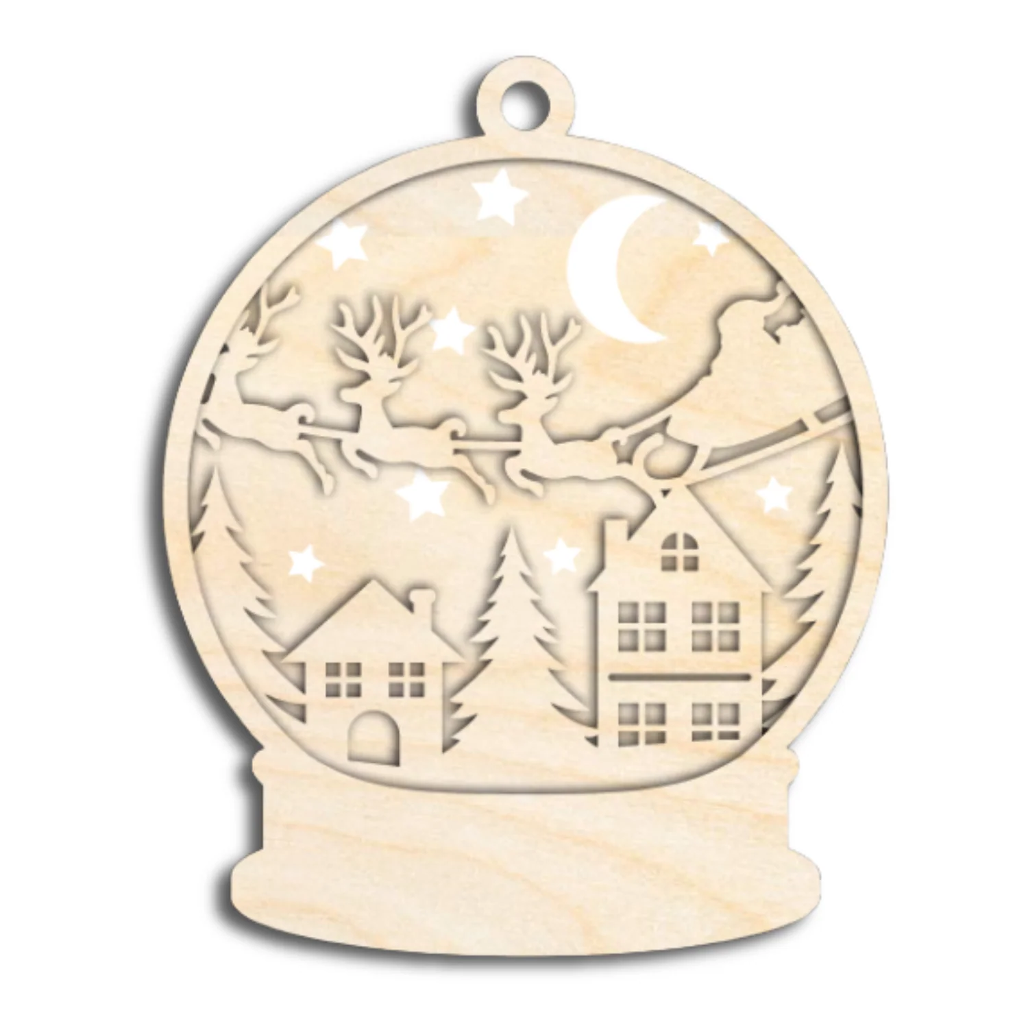 Unfinished Wood Layered Snow Globe Christmas Ornaments | 3 Piece | 5" Tall | 1/8" Wood | Wood Craft DIY - Image 7