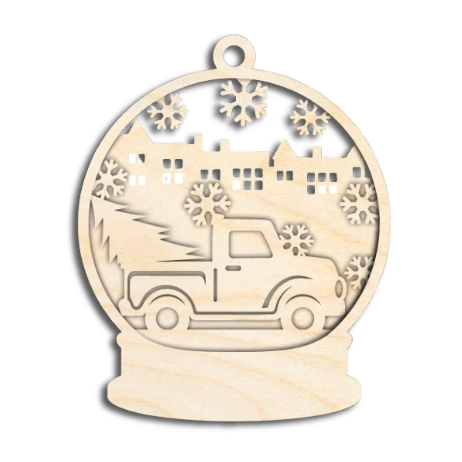 Unfinished Wood Layered Snow Globe Christmas Ornaments | 3 Piece | 5" Tall | 1/8" Wood | Wood Craft DIY - Image 8