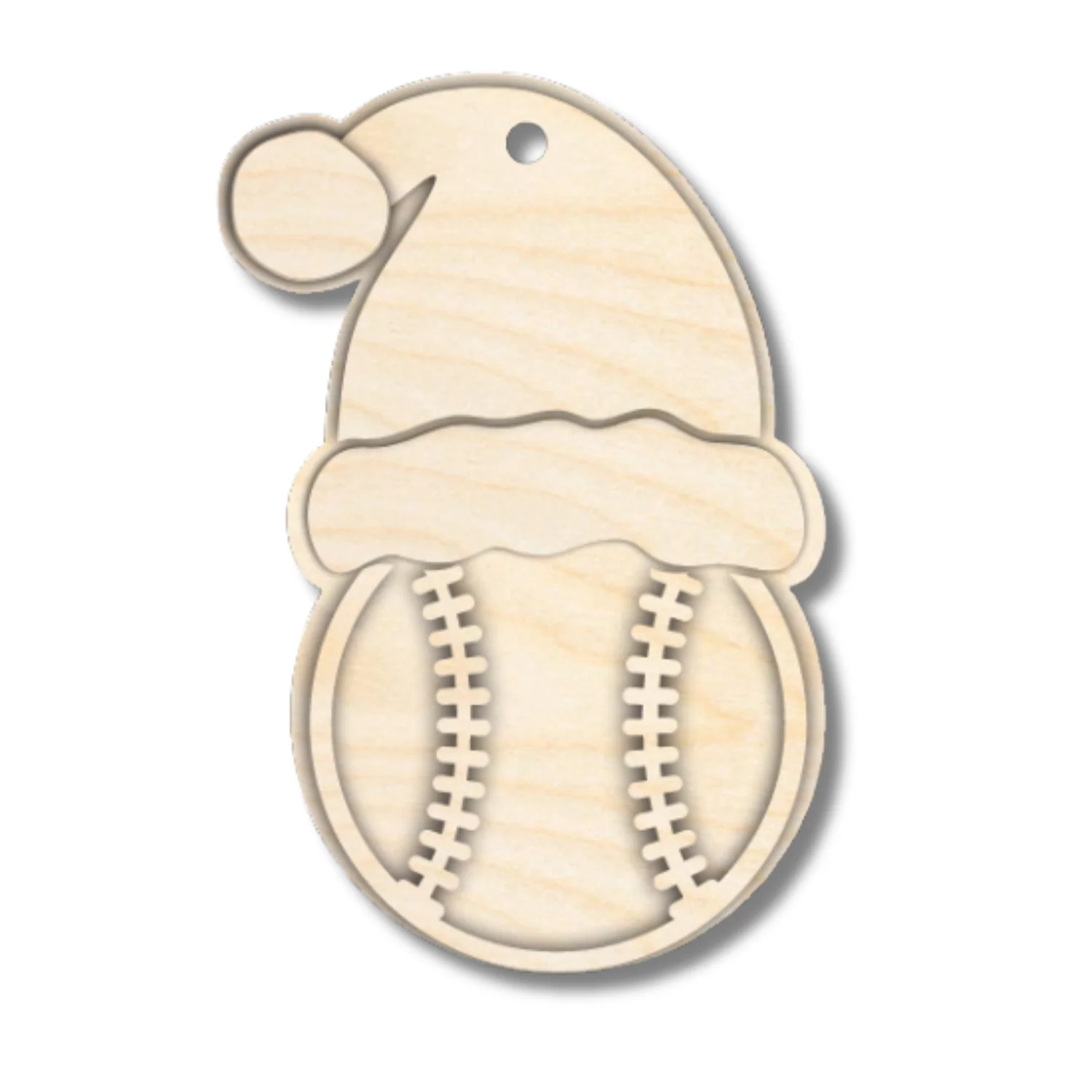 Unfinished Wood Layered Sports Christmas Ornaments | 10 Options | 5 Piece | 5" - 6" Tall | 1/8" Wood | Wood Craft DIY - Image 2