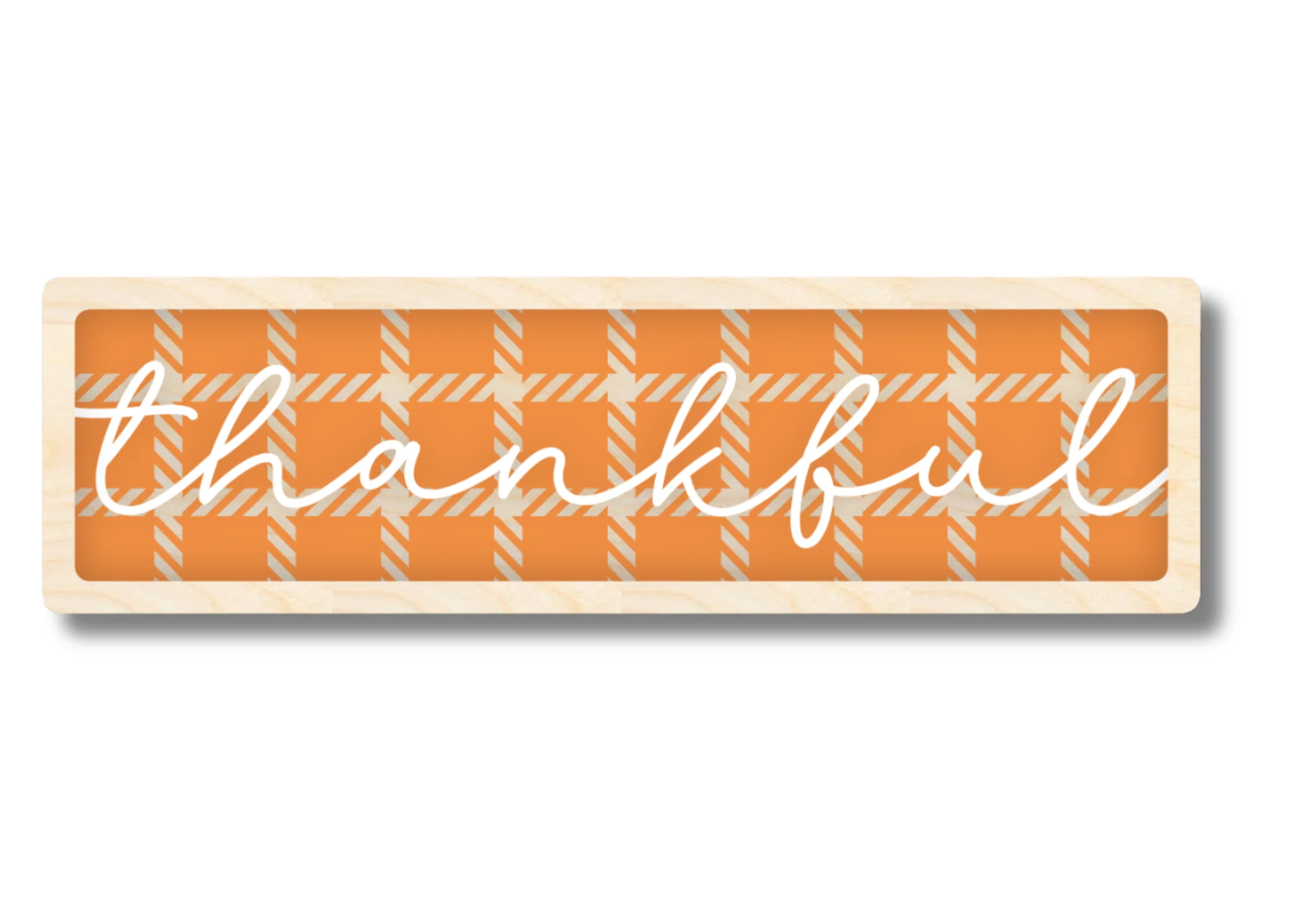 Unfinished Wood Layered Thankful Plaid Sign | 4 Layers | up to 46" - Image 3