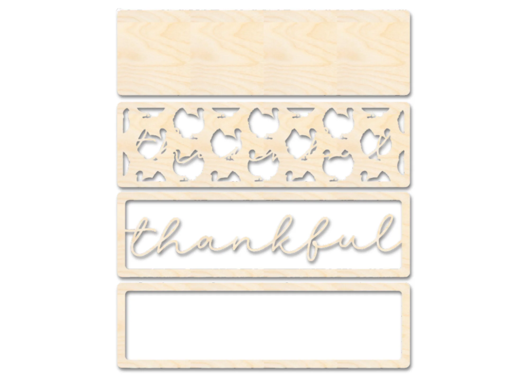 Unfinished Wood Layered Thankful Turkey Sign | 4 Layers | up to 46" - Image 2