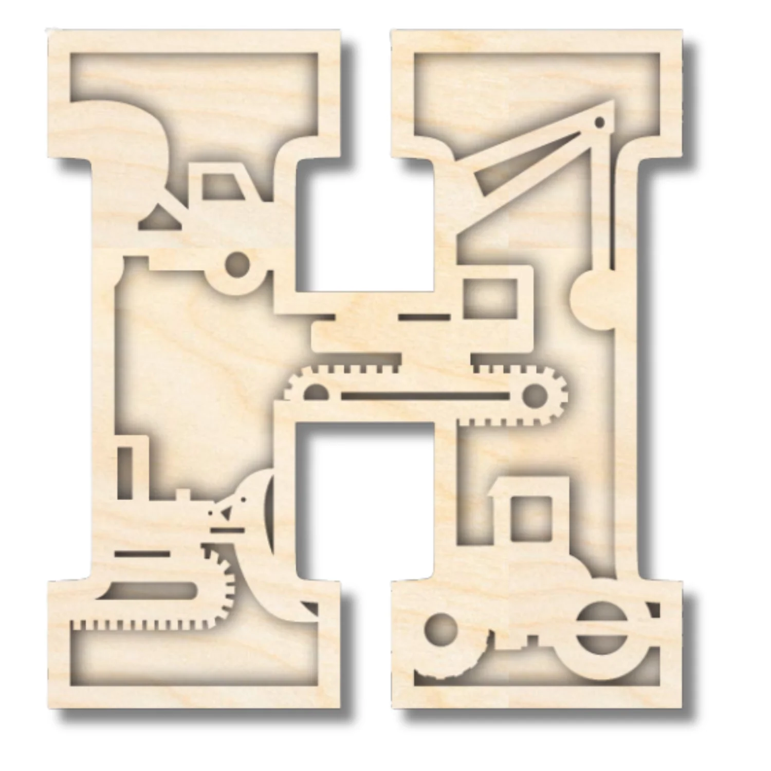 Unfinished Wood Layered Themed Letters | Construction | A-Z | 2 Piece | up to 24" - Image 11