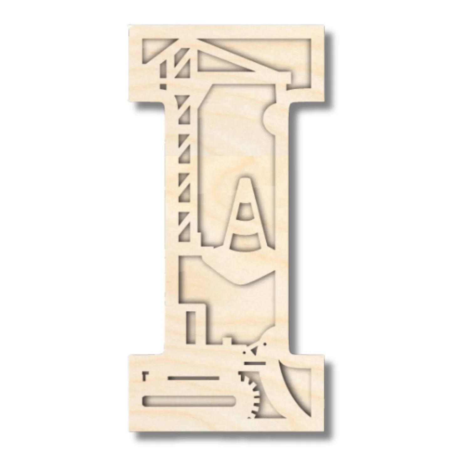 Unfinished Wood Layered Themed Letters | Construction | A-Z | 2 Piece | up to 24" - Image 12