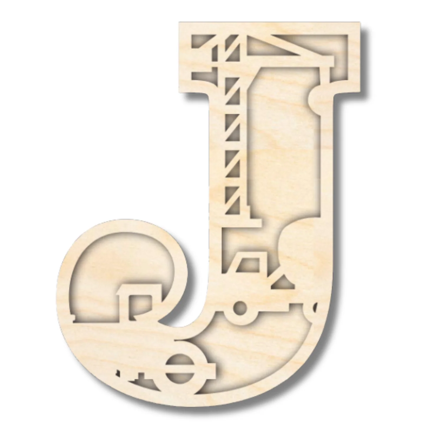 Unfinished Wood Layered Themed Letters | Construction | A-Z | 2 Piece | up to 24" - Image 13