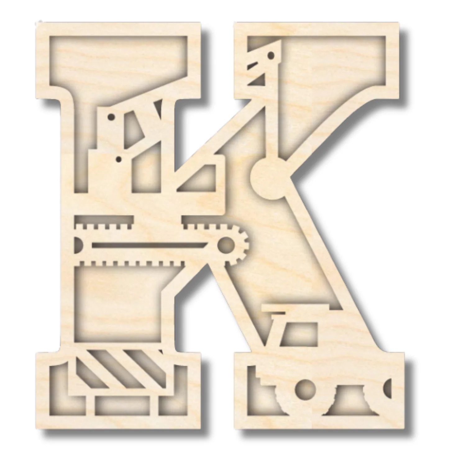 Unfinished Wood Layered Themed Letters | Construction | A-Z | 2 Piece | up to 24" - Image 14