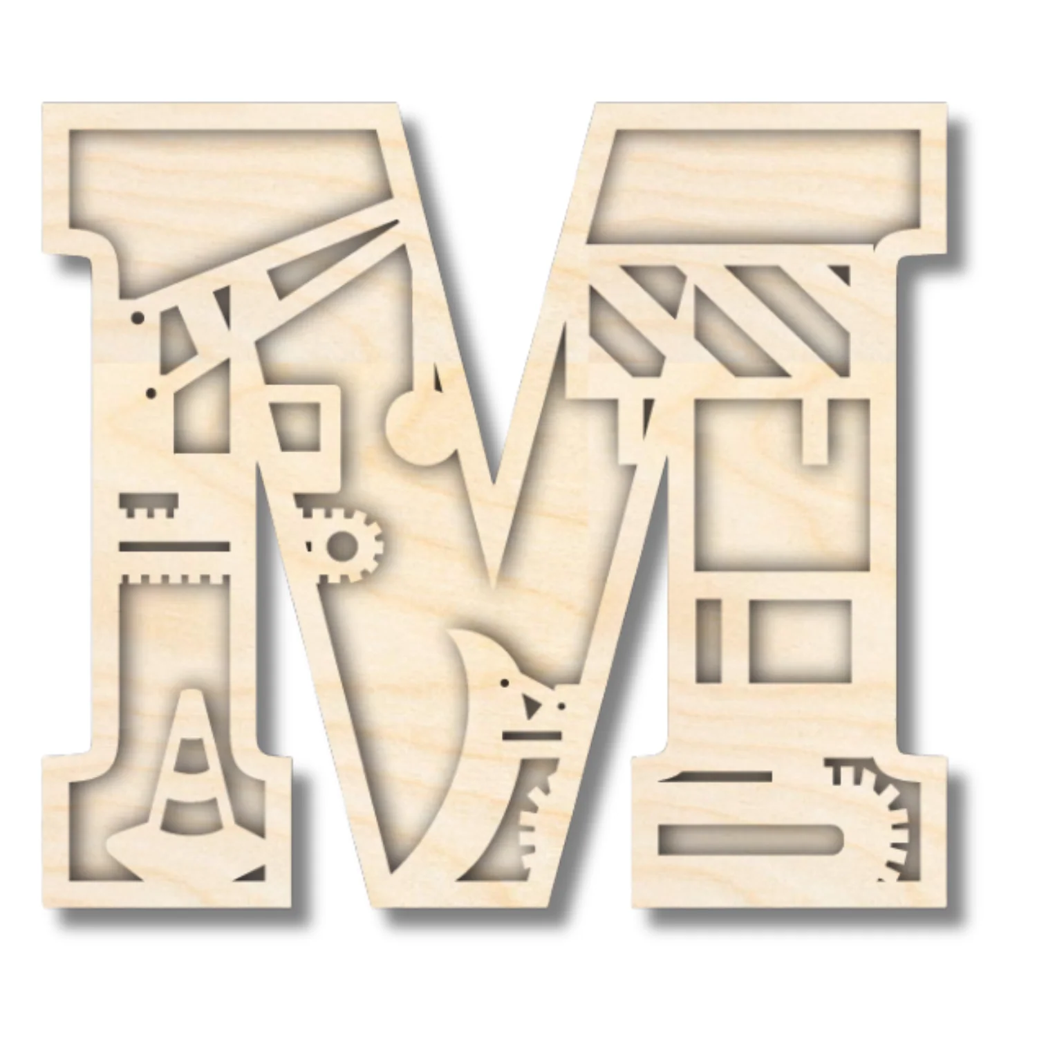 Unfinished Wood Layered Themed Letters | Construction | A-Z | 2 Piece | up to 24" - Image 16