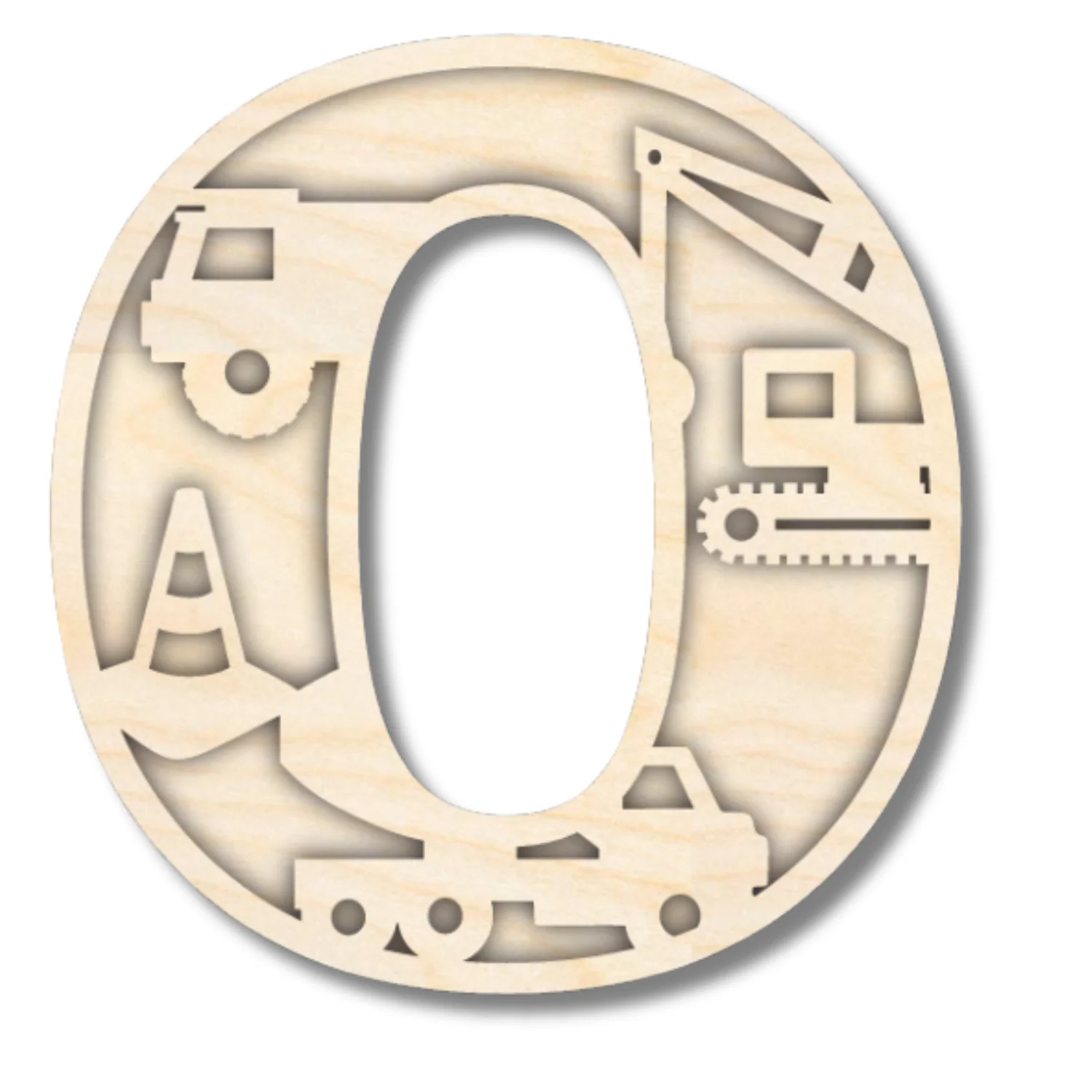 Unfinished Wood Layered Themed Letters | Construction | A-Z | 2 Piece | up to 24" - Image 18