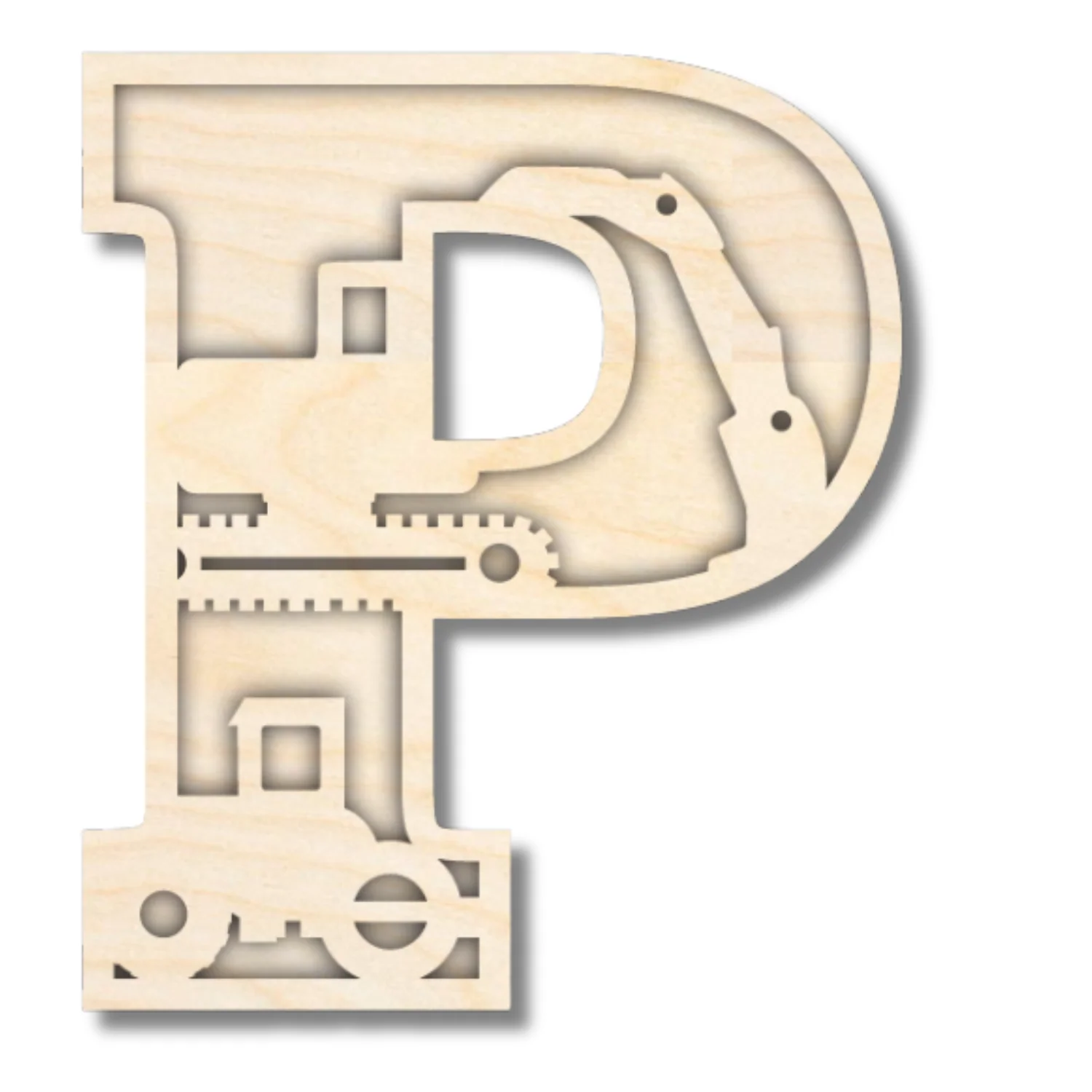 Unfinished Wood Layered Themed Letters | Construction | A-Z | 2 Piece | up to 24" - Image 19
