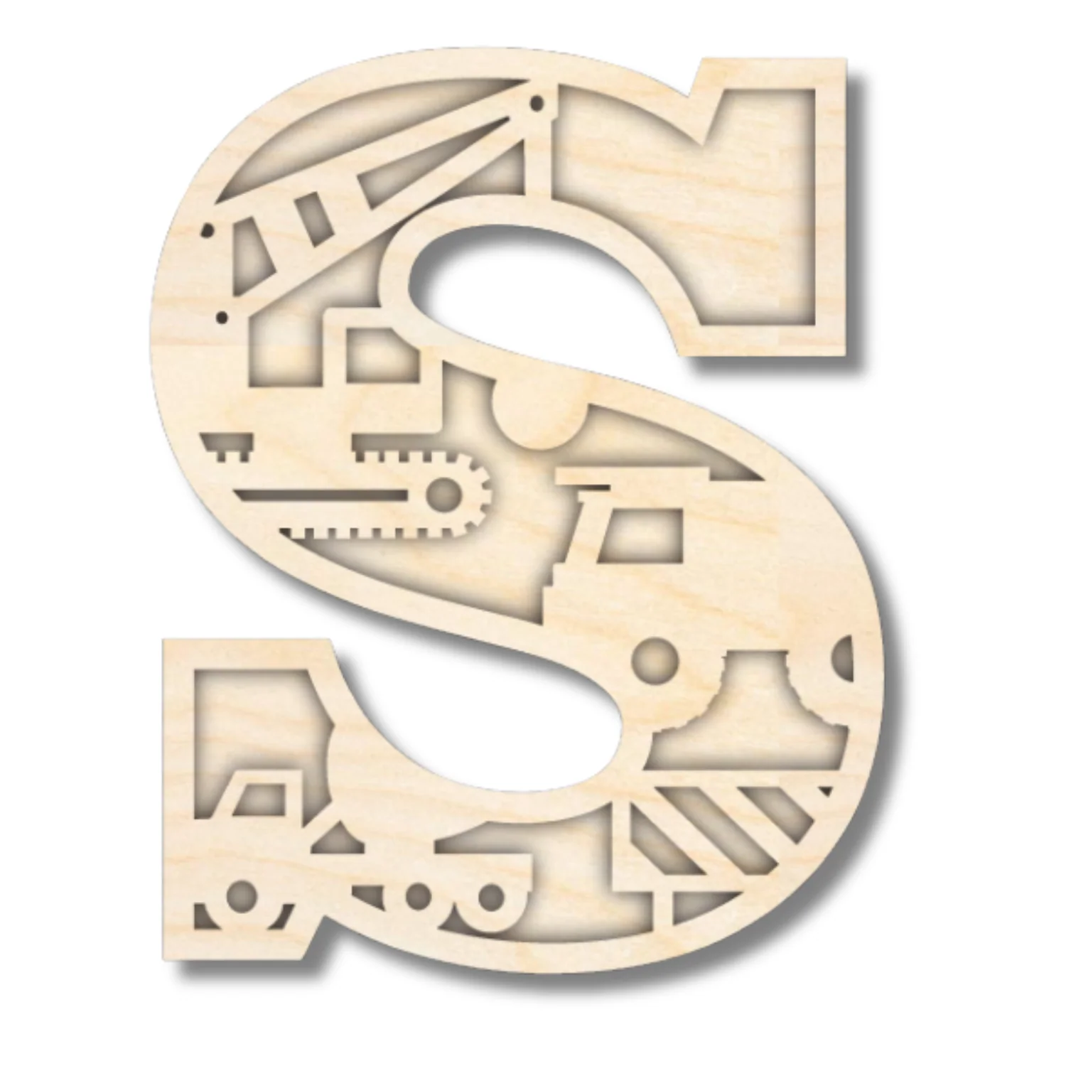 Unfinished Wood Layered Themed Letters | Construction | A-Z | 2 Piece | up to 24" - Image 22