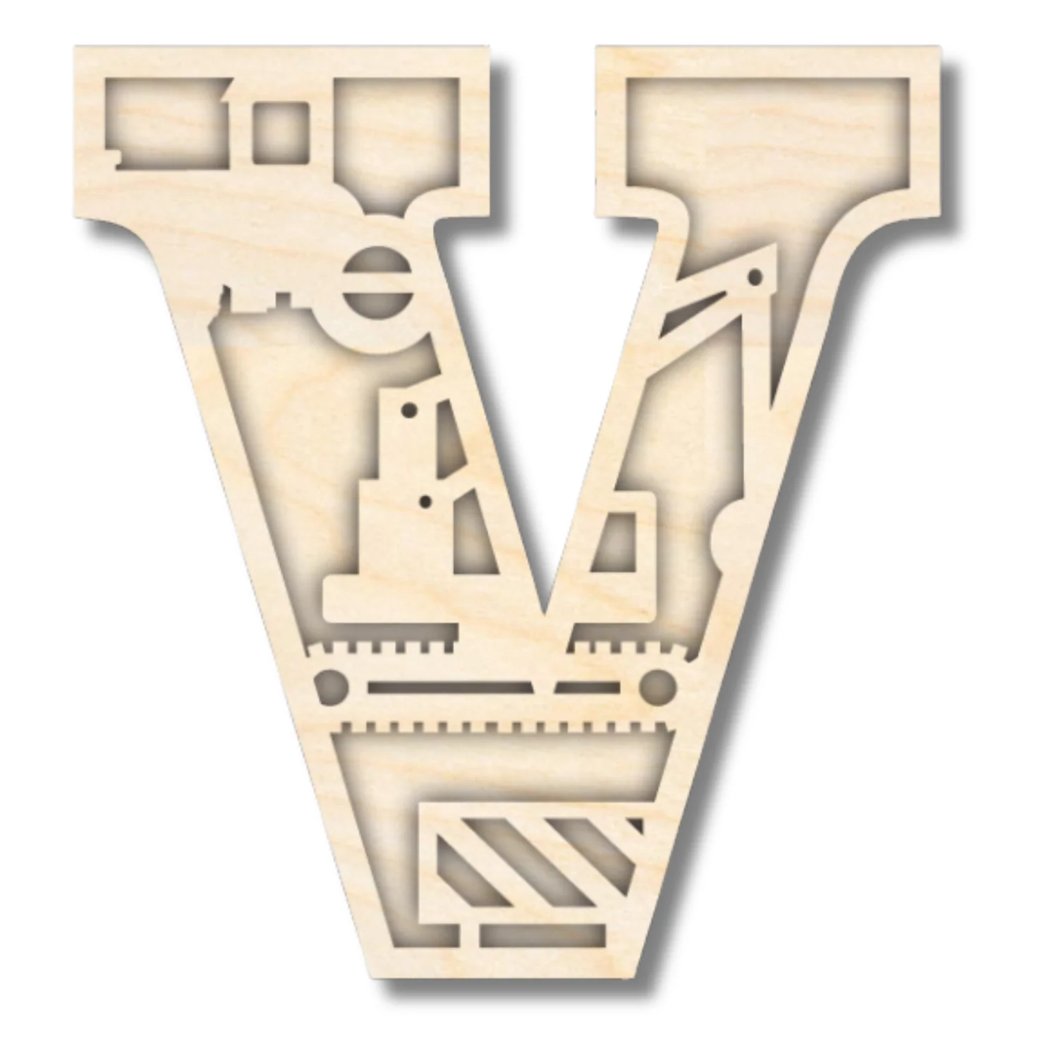 Unfinished Wood Layered Themed Letters | Construction | A-Z | 2 Piece | up to 24" - Image 25