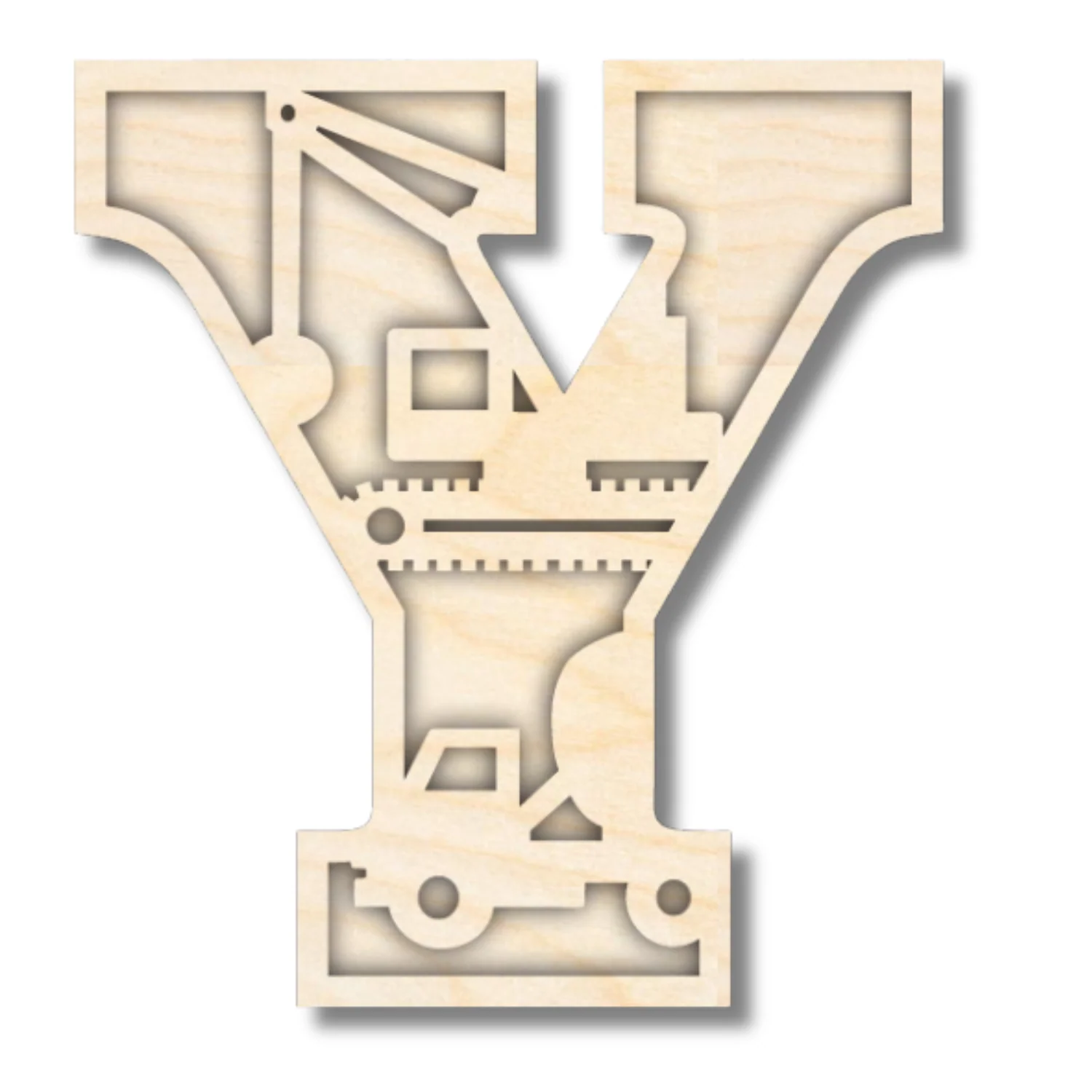 Unfinished Wood Layered Themed Letters | Construction | A-Z | 2 Piece | up to 24" - Image 28