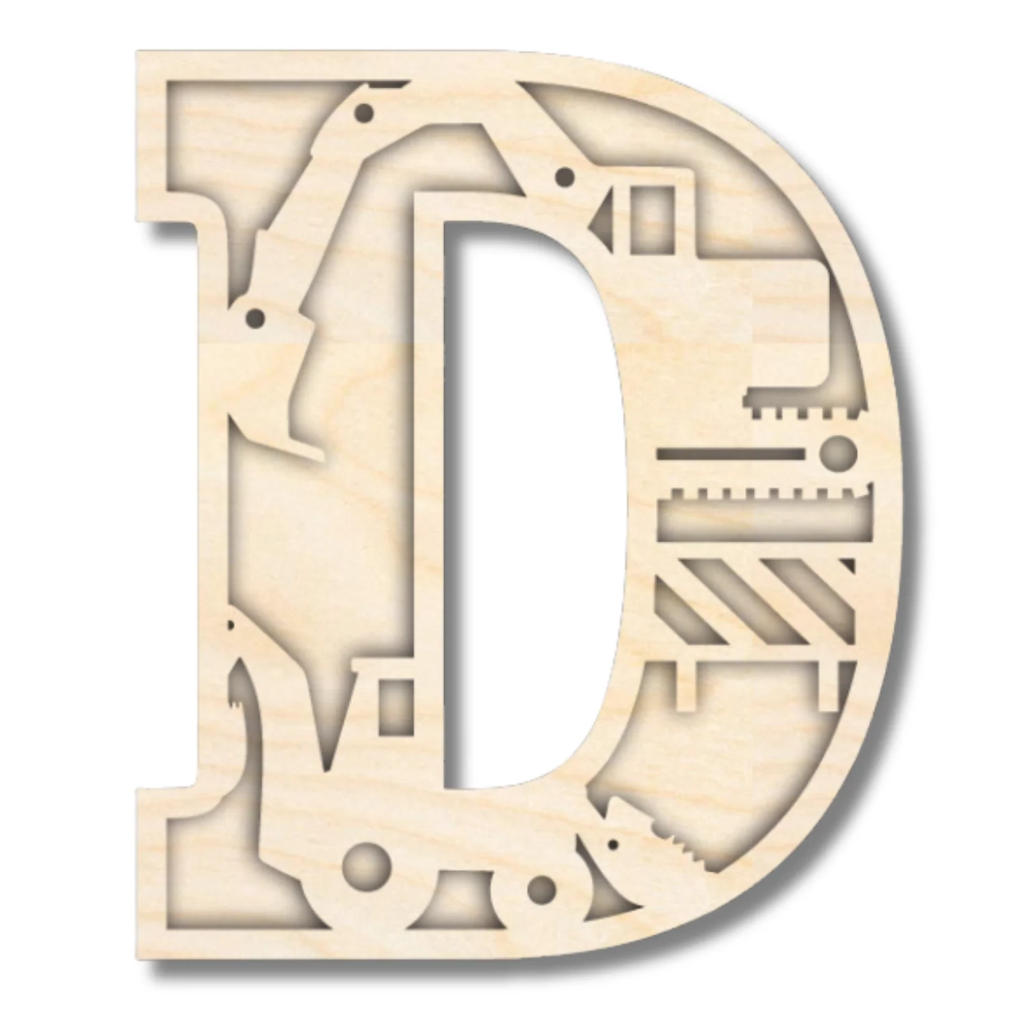 Unfinished Wood Layered Themed Letters | Construction | A-Z | 2 Piece | up to 24" - Image 7