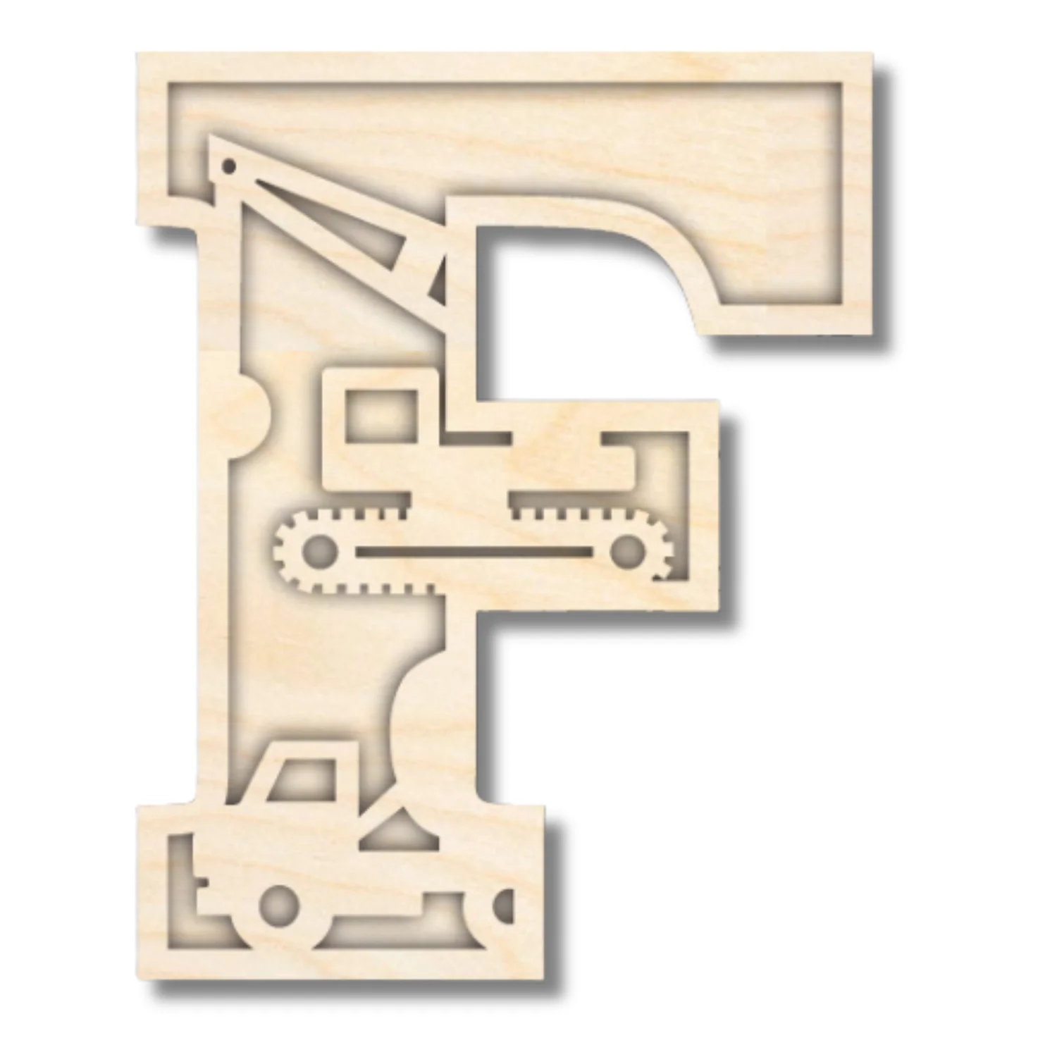 Unfinished Wood Layered Themed Letters | Construction | A-Z | 2 Piece | up to 24" - Image 9