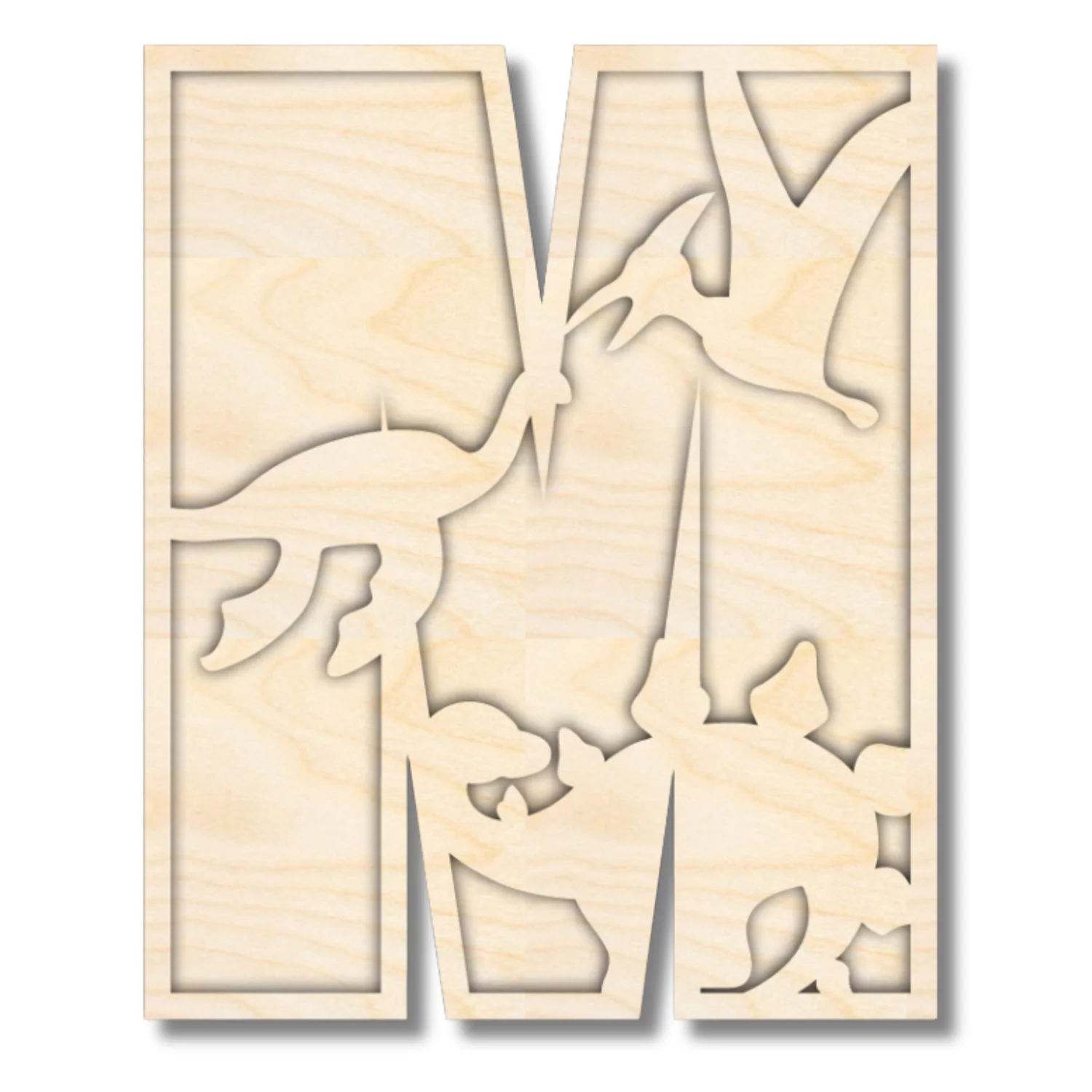 Unfinished Wood Layered Themed Letters | Dinosaur | A-Z | 2 Piece | up to 24" - Image 16