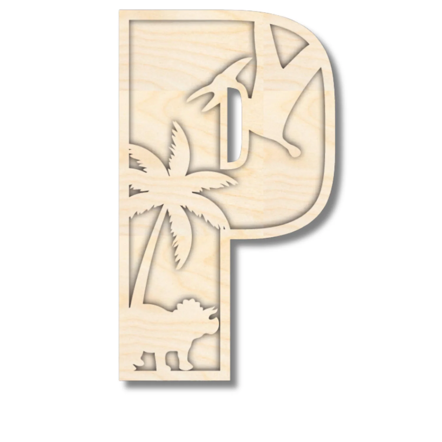 Unfinished Wood Layered Themed Letters | Dinosaur | A-Z | 2 Piece | up to 24" - Image 19