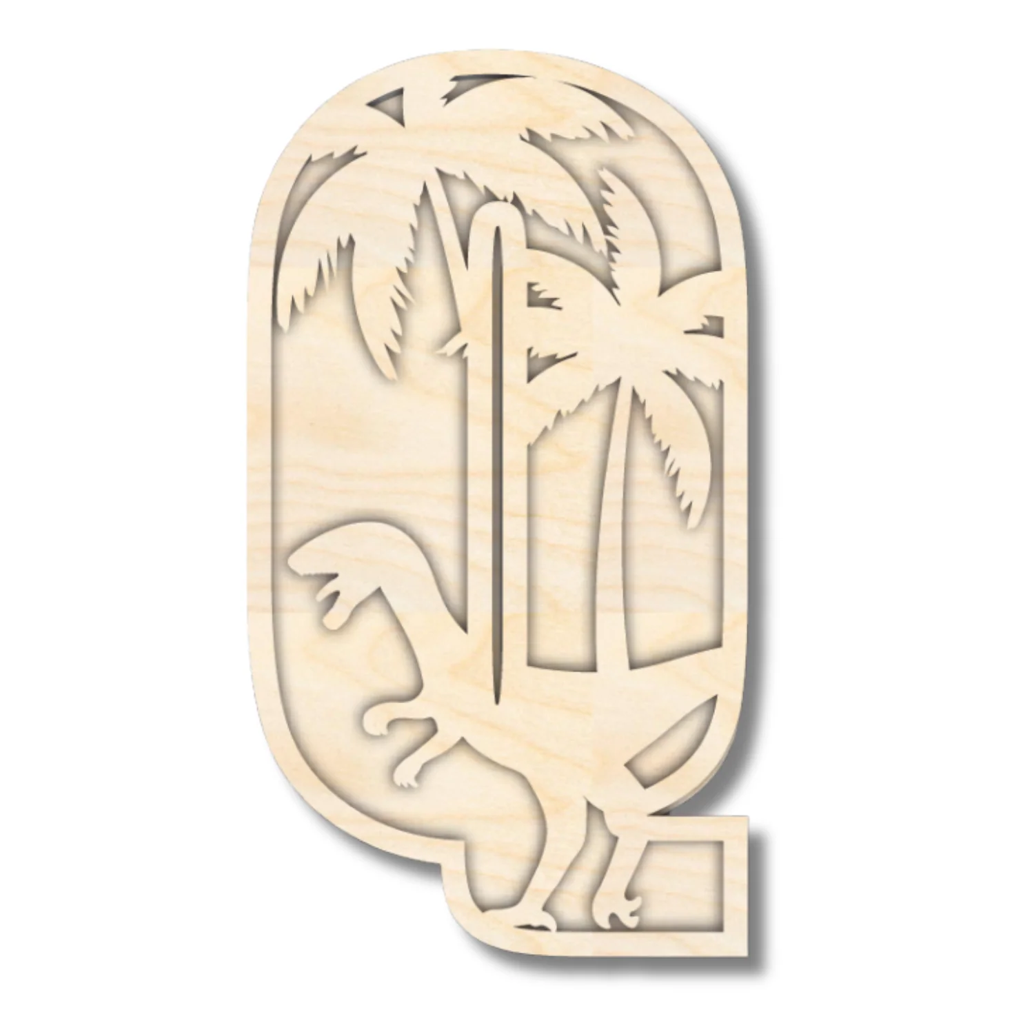 Unfinished Wood Layered Themed Letters | Dinosaur | A-Z | 2 Piece | up to 24" - Image 20