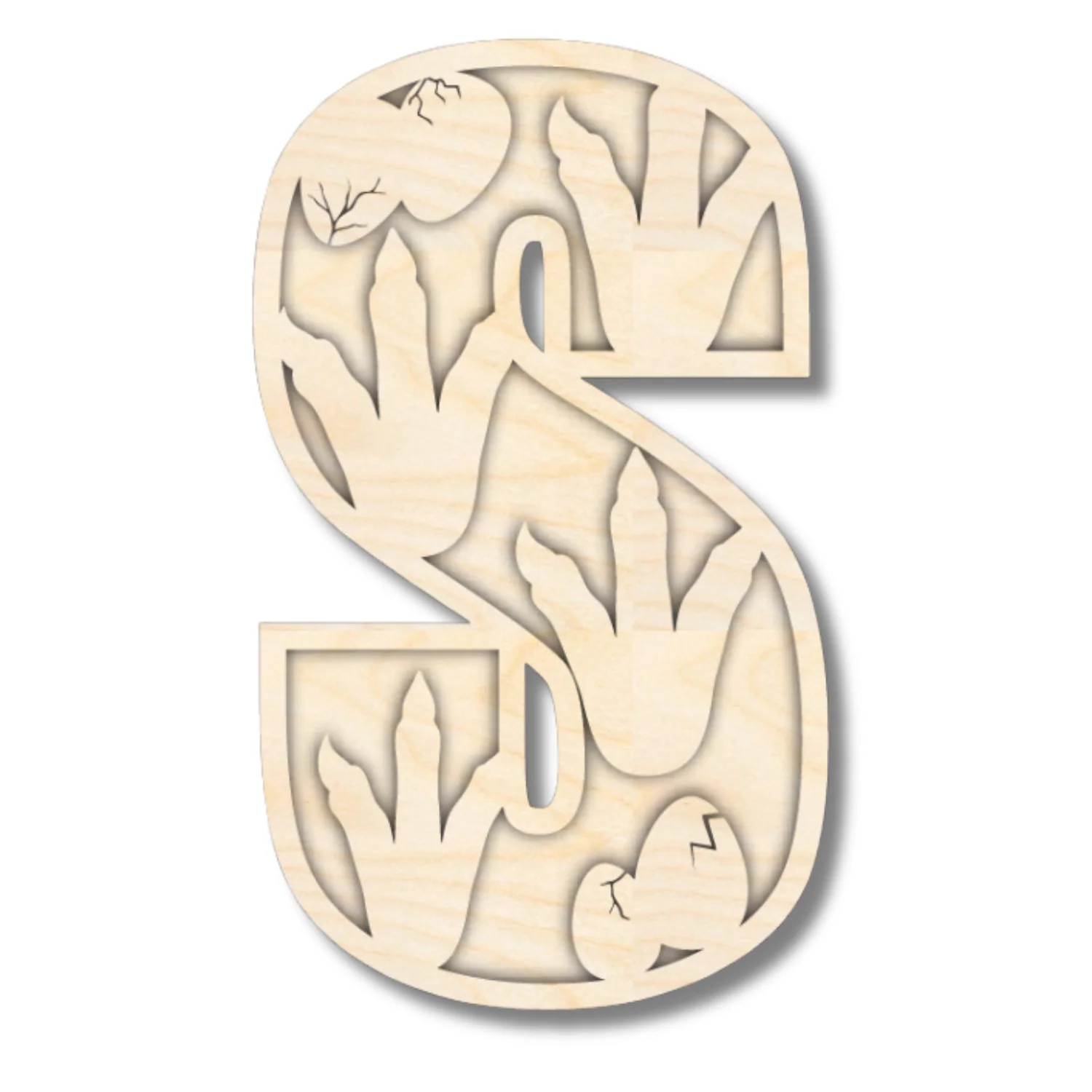 Unfinished Wood Layered Themed Letters | Dinosaur | A-Z | 2 Piece | up to 24" - Image 22