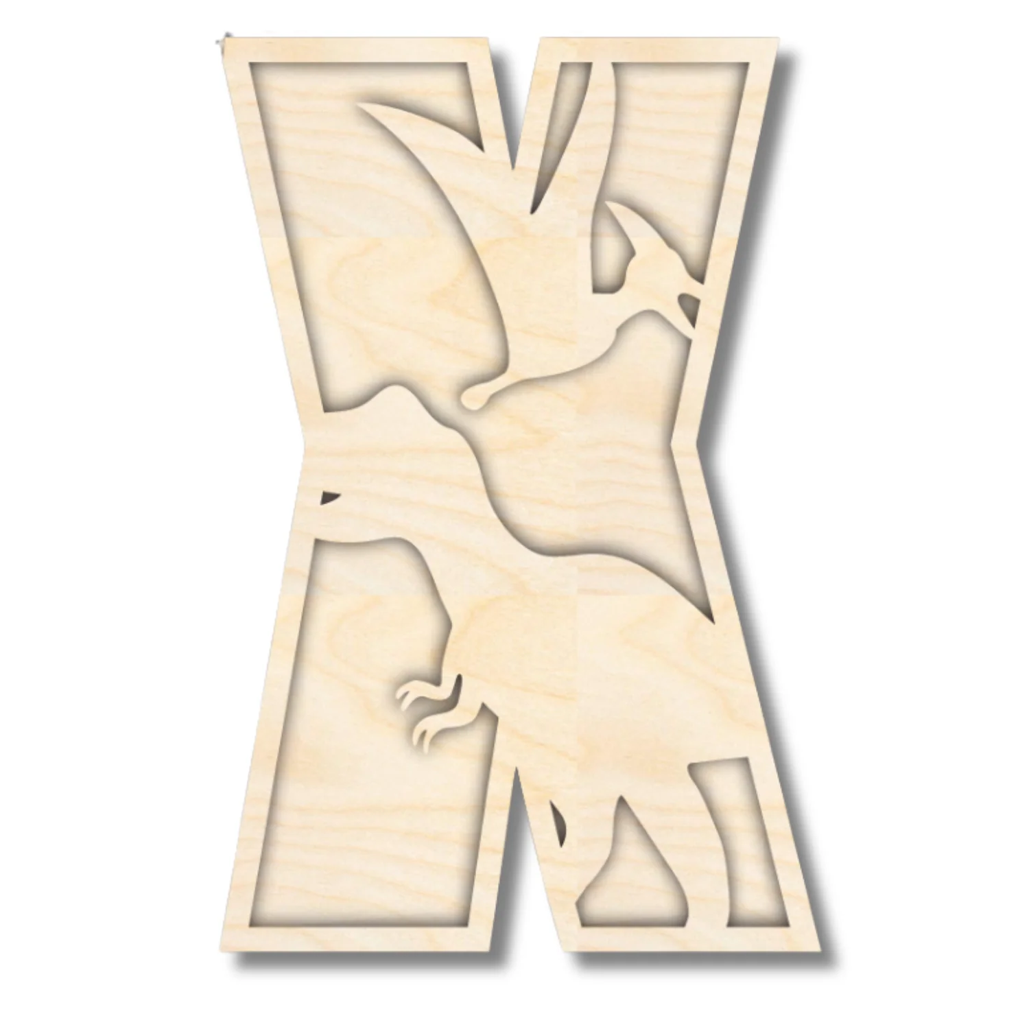 Unfinished Wood Layered Themed Letters | Dinosaur | A-Z | 2 Piece | up to 24" - Image 27