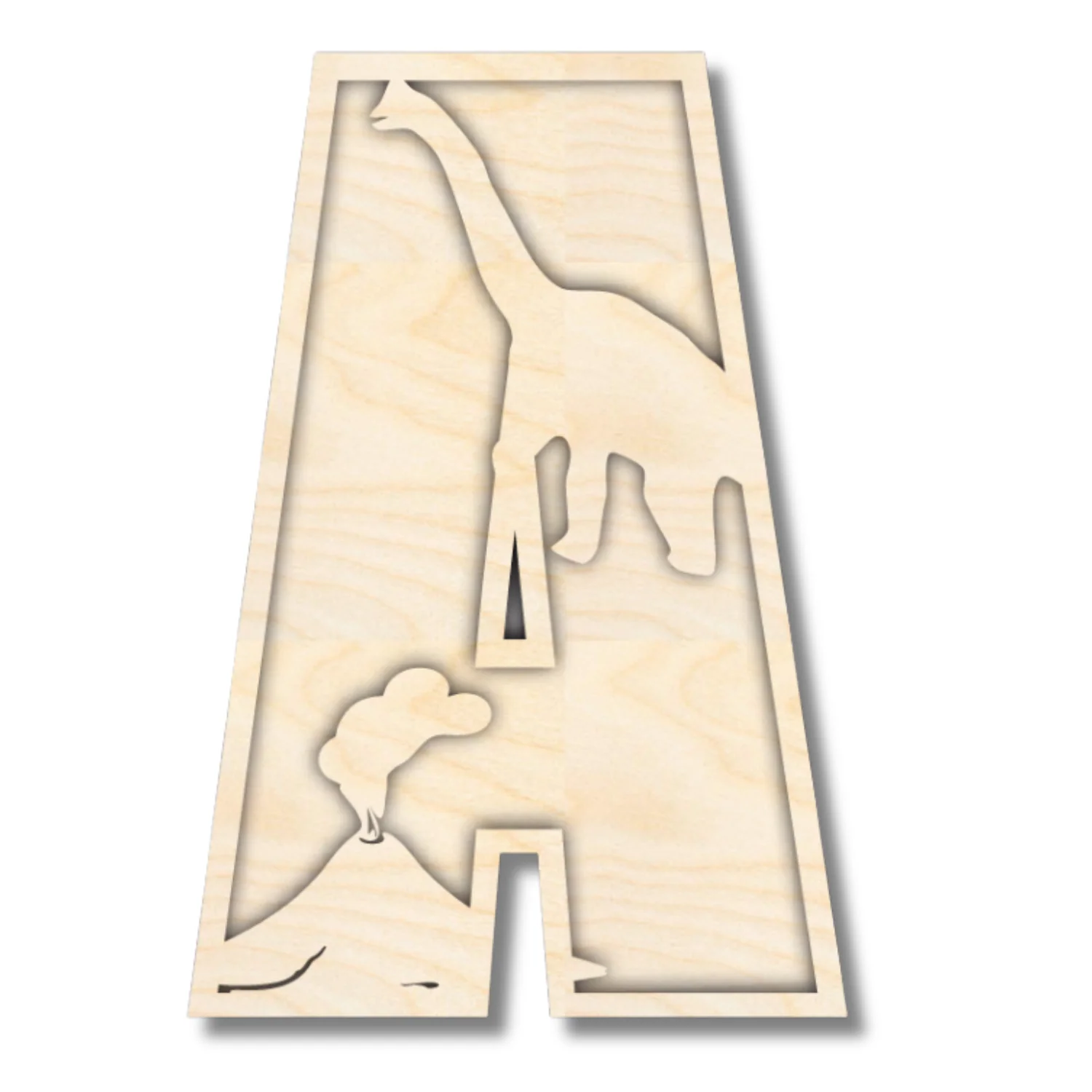 Unfinished Wood Layered Themed Letters | Dinosaur | A-Z | 2 Piece | up to 24" - Image 4