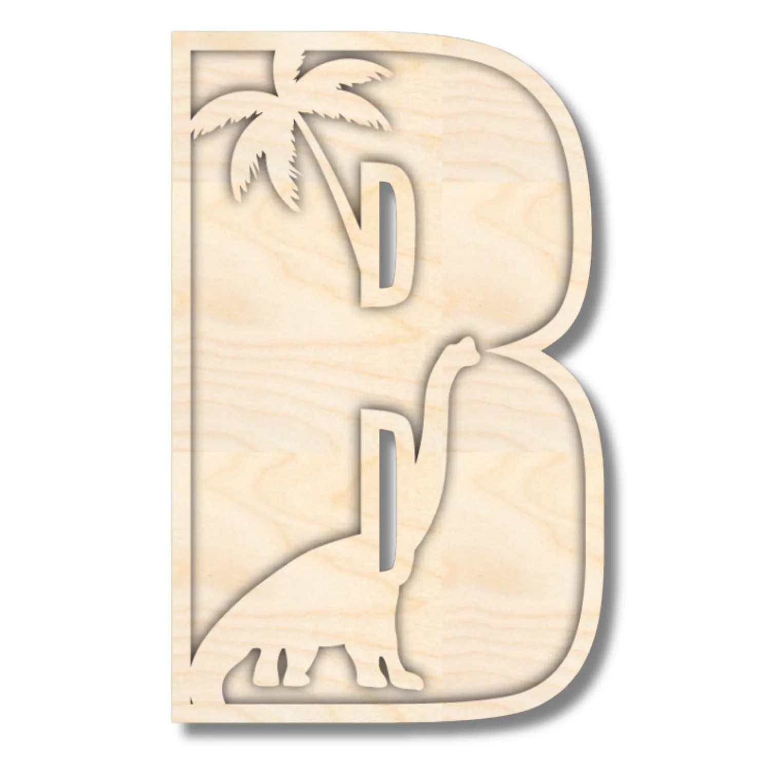 Unfinished Wood Layered Themed Letters | Dinosaur | A-Z | 2 Piece | up to 24" - Image 5