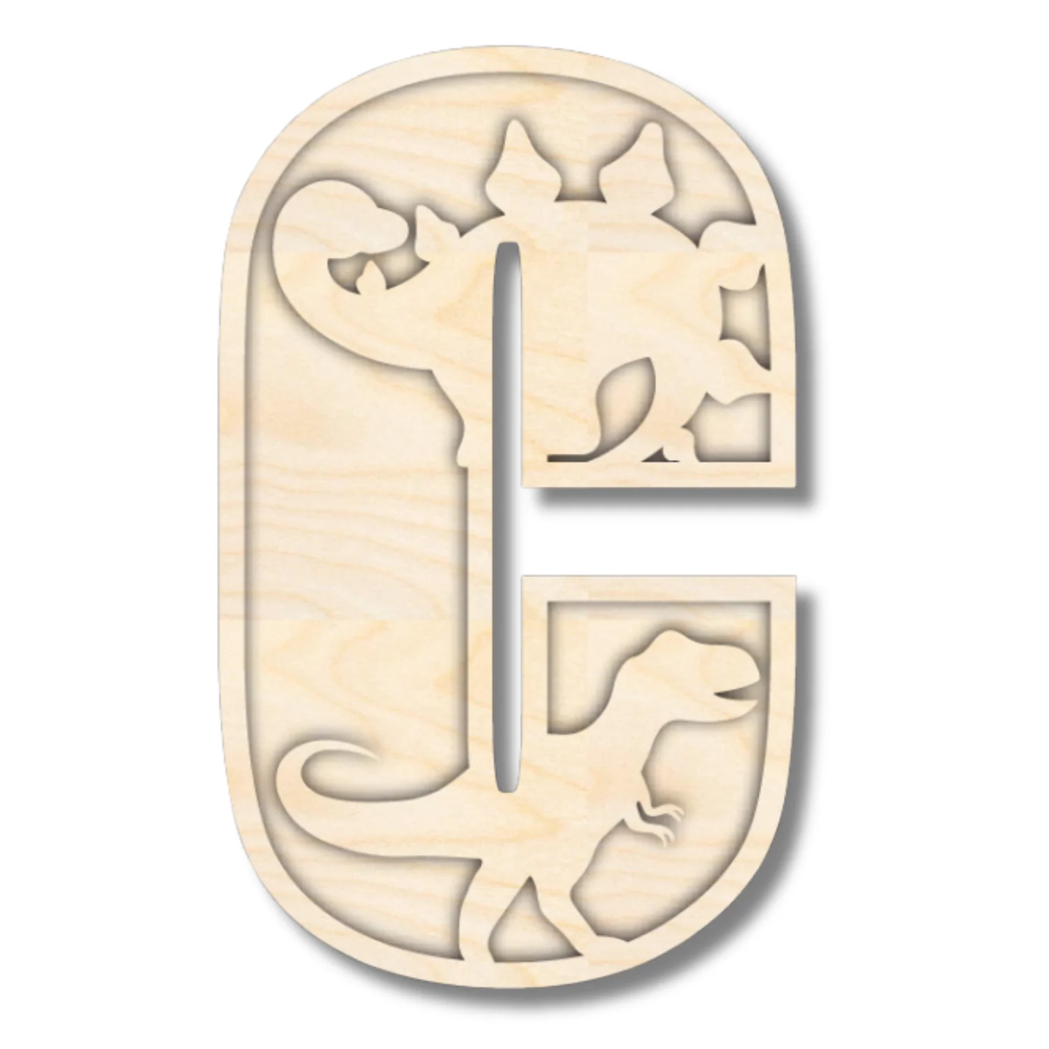 Unfinished Wood Layered Themed Letters | Dinosaur | A-Z | 2 Piece | up to 24" - Image 6