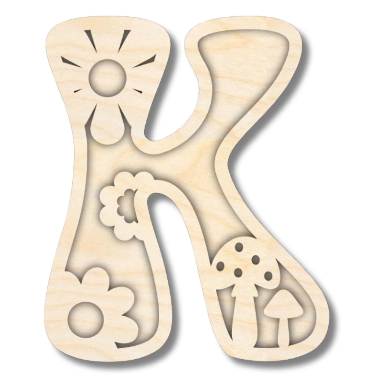Unfinished Wood Layered Themed Letters | Groovy | A-Z | 2 Piece | up to 24" - Image 14