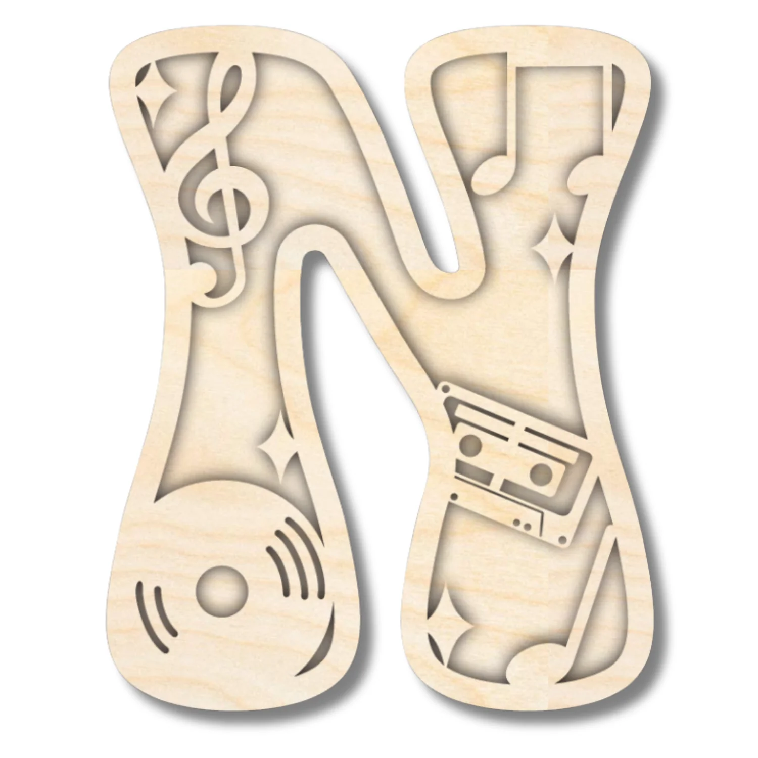Unfinished Wood Layered Themed Letters | Groovy | A-Z | 2 Piece | up to 24" - Image 17