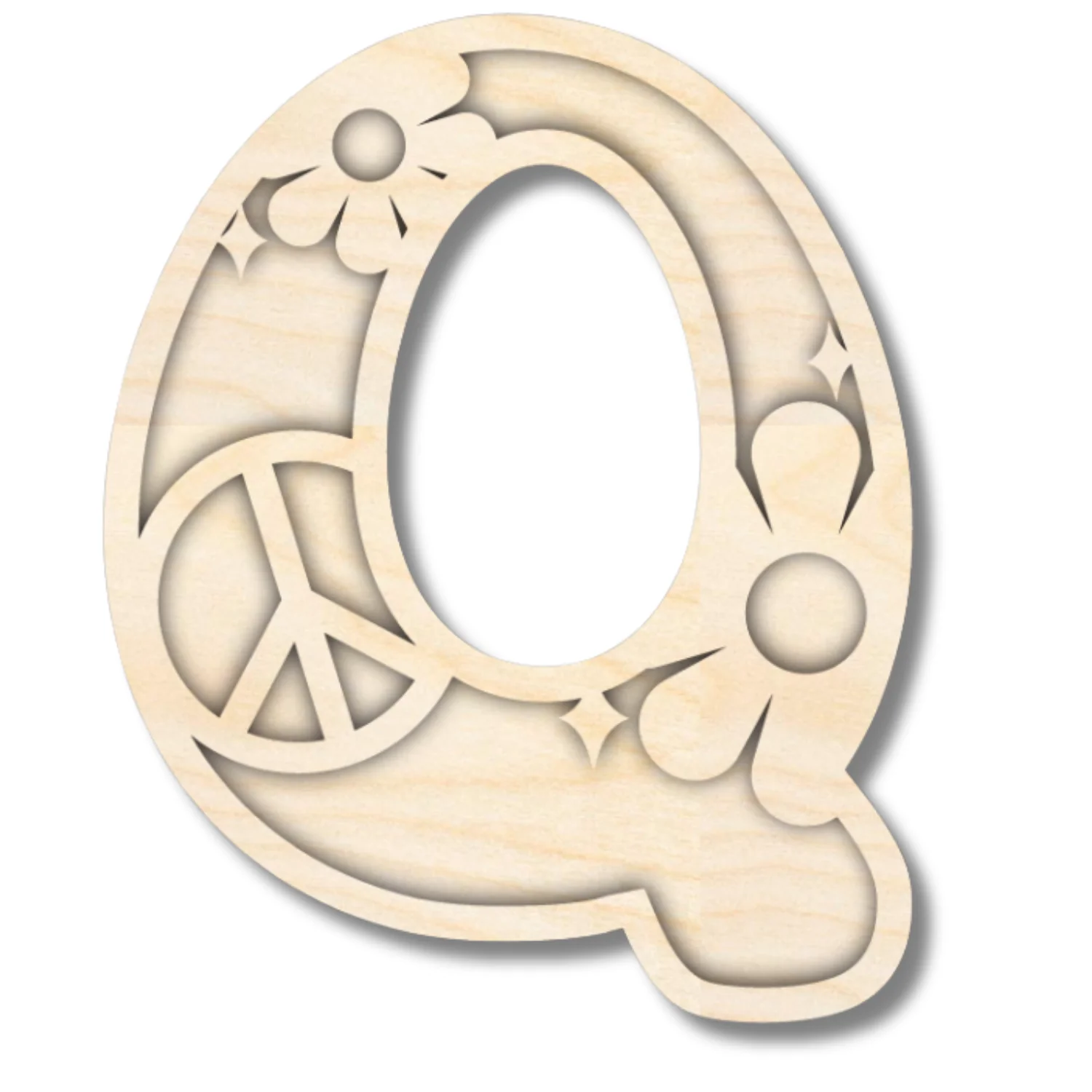 Unfinished Wood Layered Themed Letters | Groovy | A-Z | 2 Piece | up to 24" - Image 20