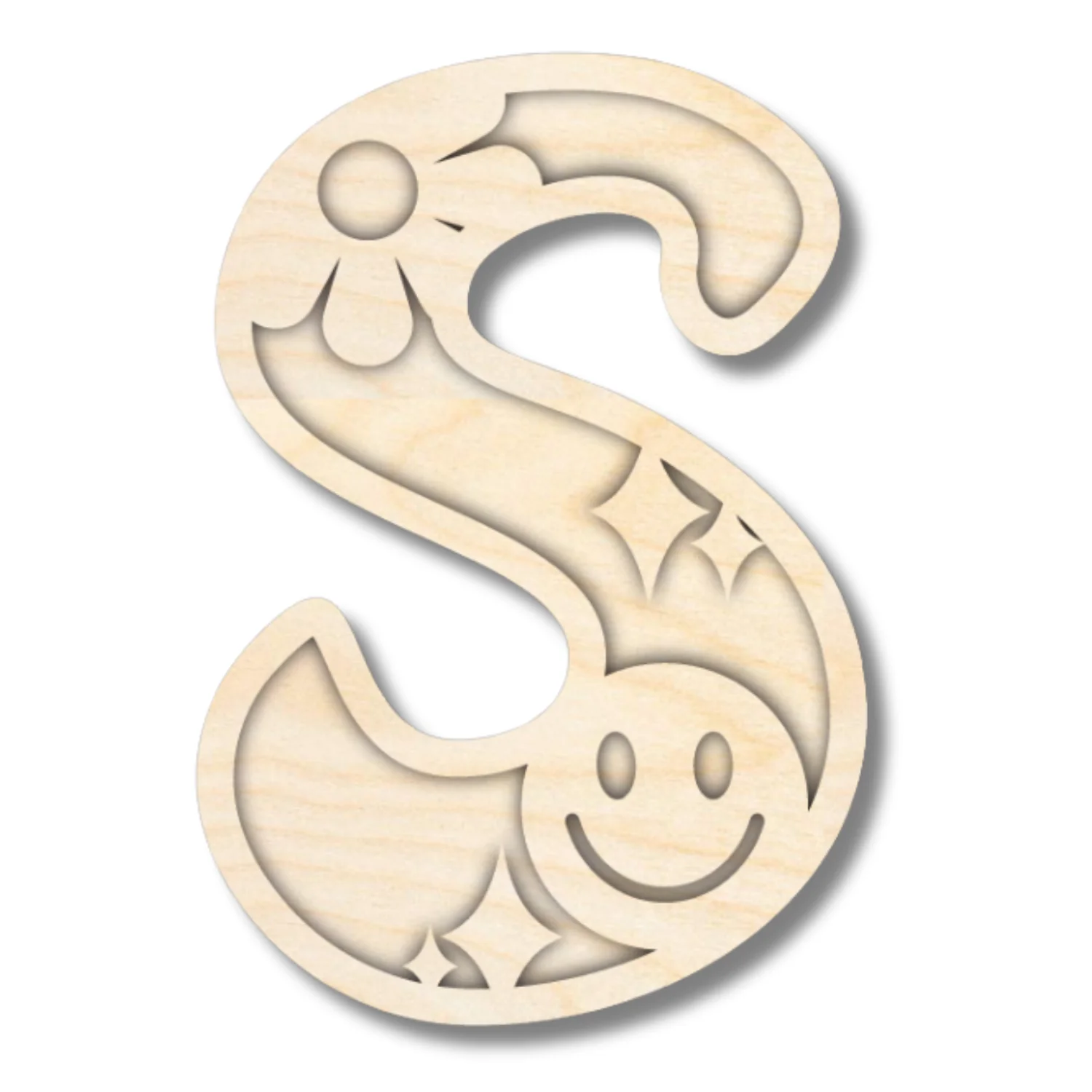 Unfinished Wood Layered Themed Letters | Groovy | A-Z | 2 Piece | up to 24" - Image 22