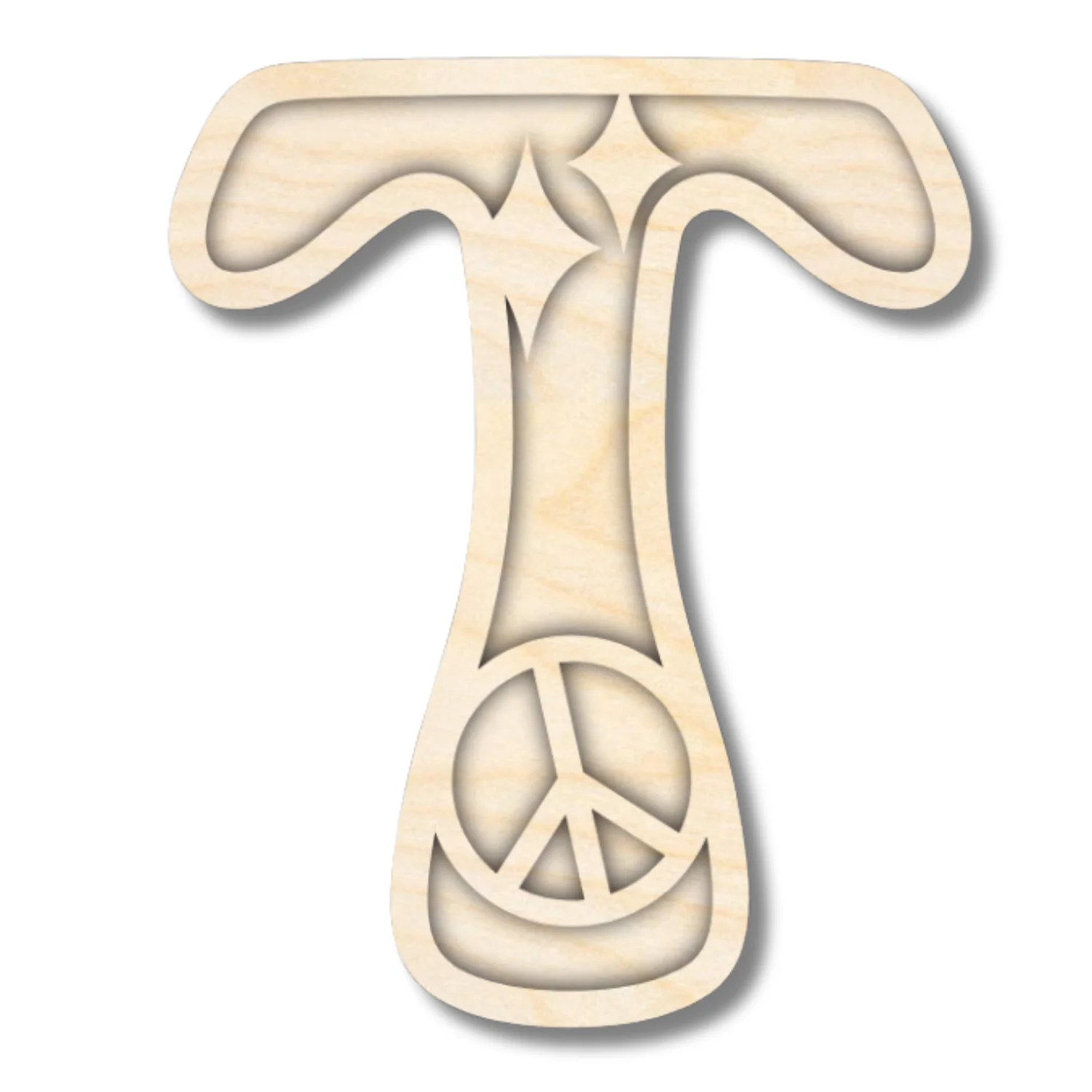 Unfinished Wood Layered Themed Letters | Groovy | A-Z | 2 Piece | up to 24" - Image 23