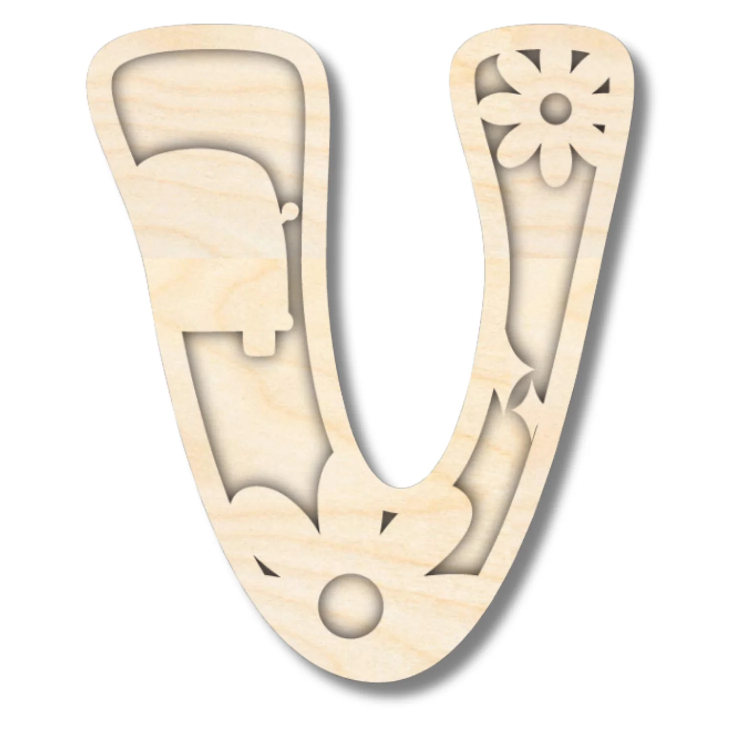 Unfinished Wood Layered Themed Letters | Groovy | A-Z | 2 Piece | up to 24" - Image 25