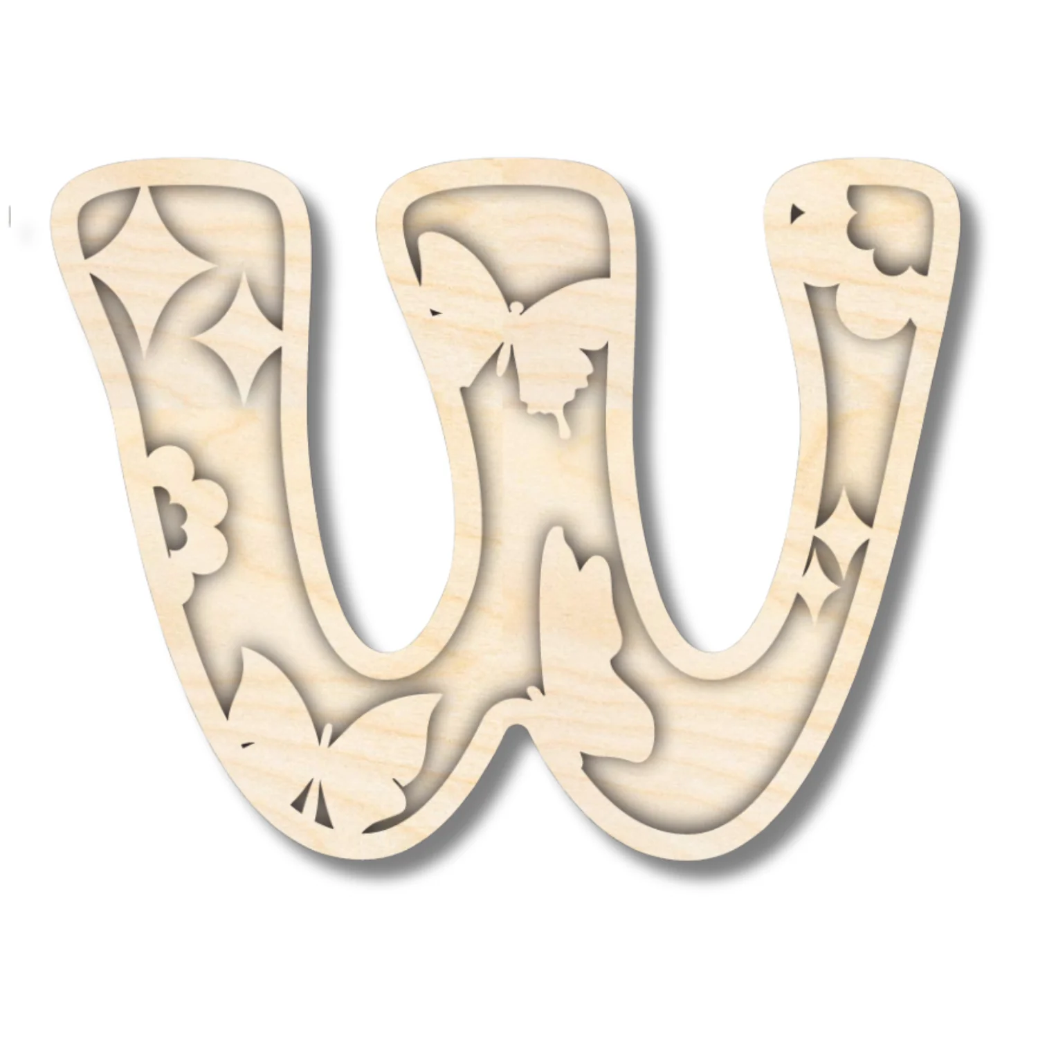 Unfinished Wood Layered Themed Letters | Groovy | A-Z | 2 Piece | up to 24" - Image 26