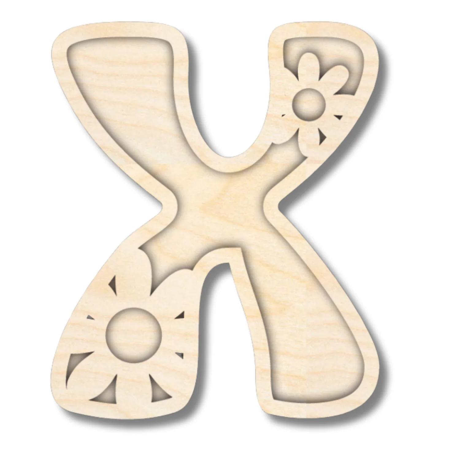 Unfinished Wood Layered Themed Letters | Groovy | A-Z | 2 Piece | up to 24" - Image 27