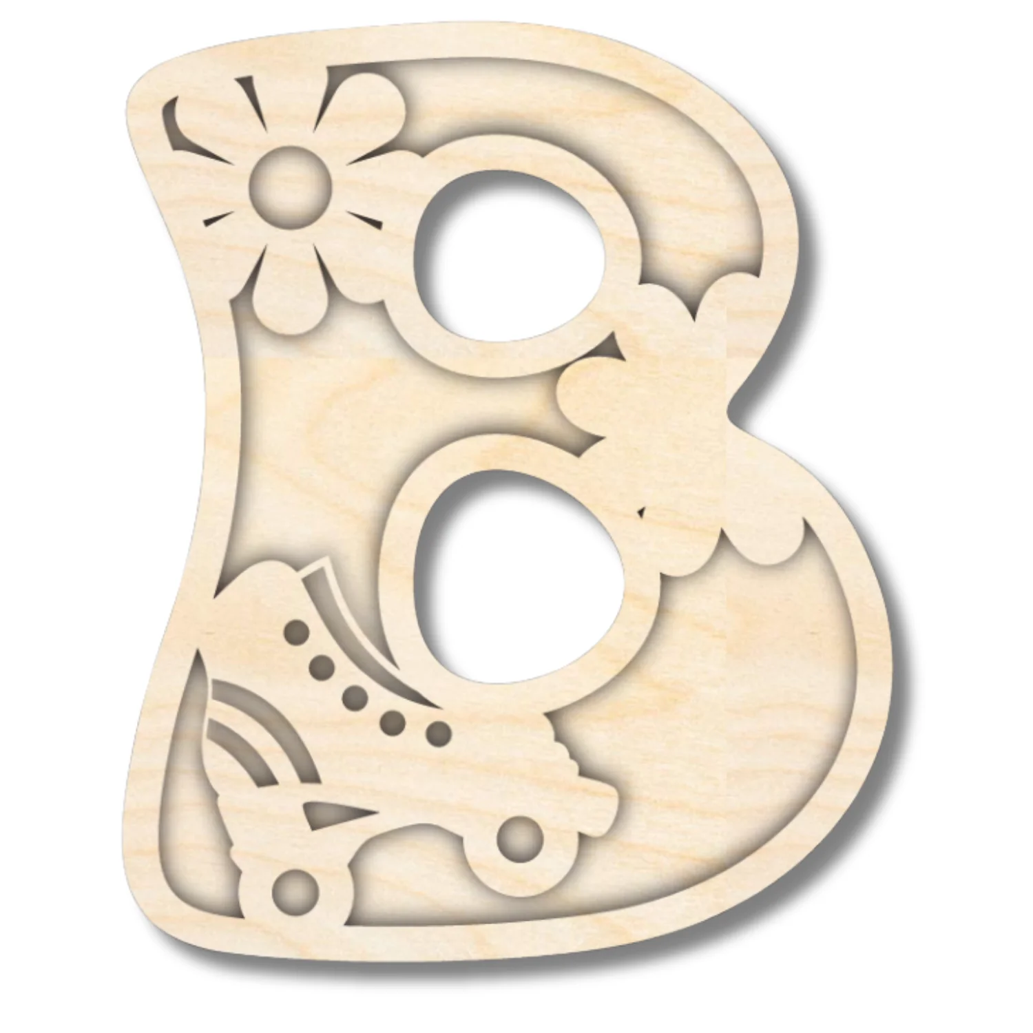 Unfinished Wood Layered Themed Letters | Groovy | A-Z | 2 Piece | up to 24" - Image 5